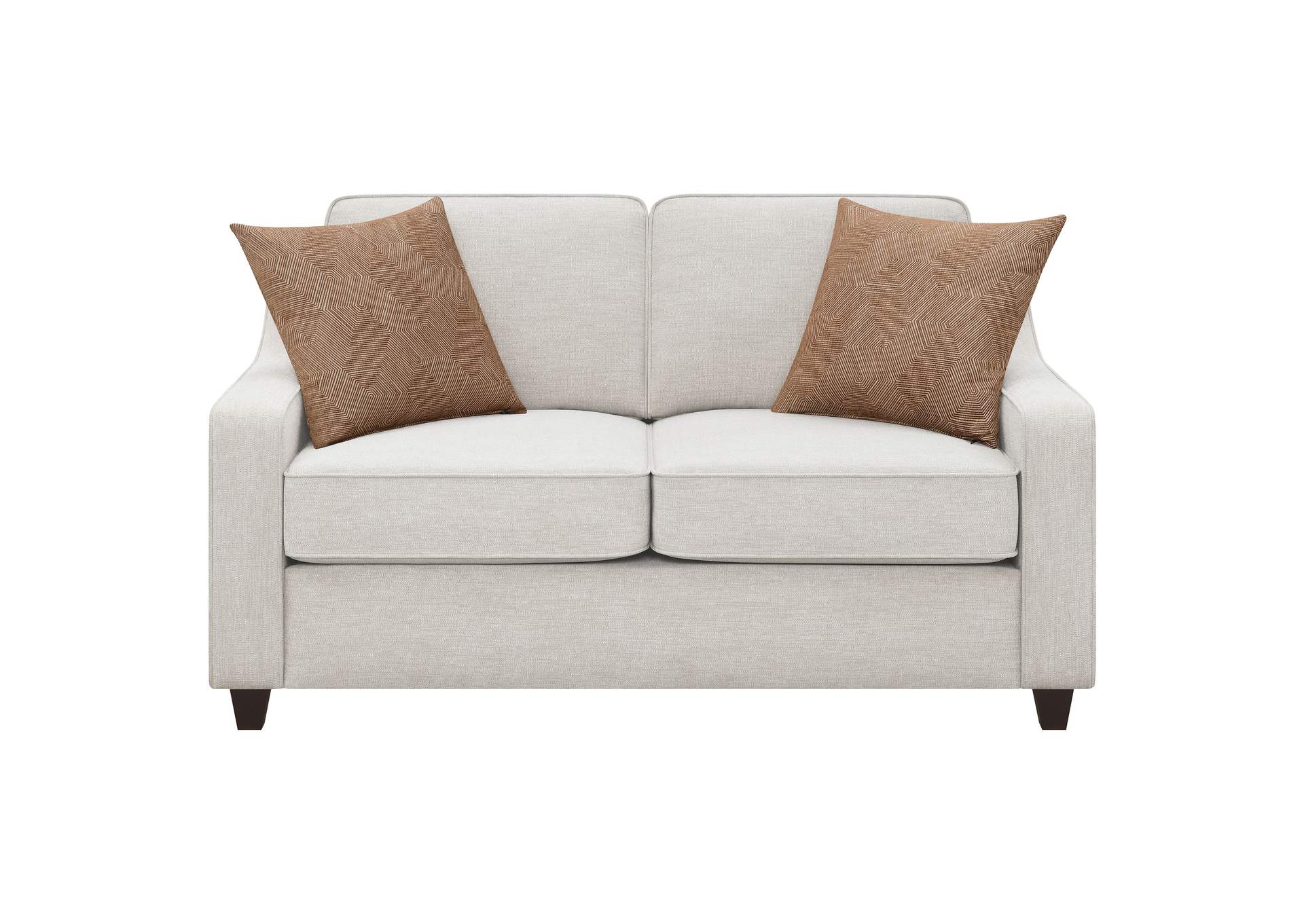 Christine Upholstered Cushion Back Loveseat Beige,Coaster Furniture