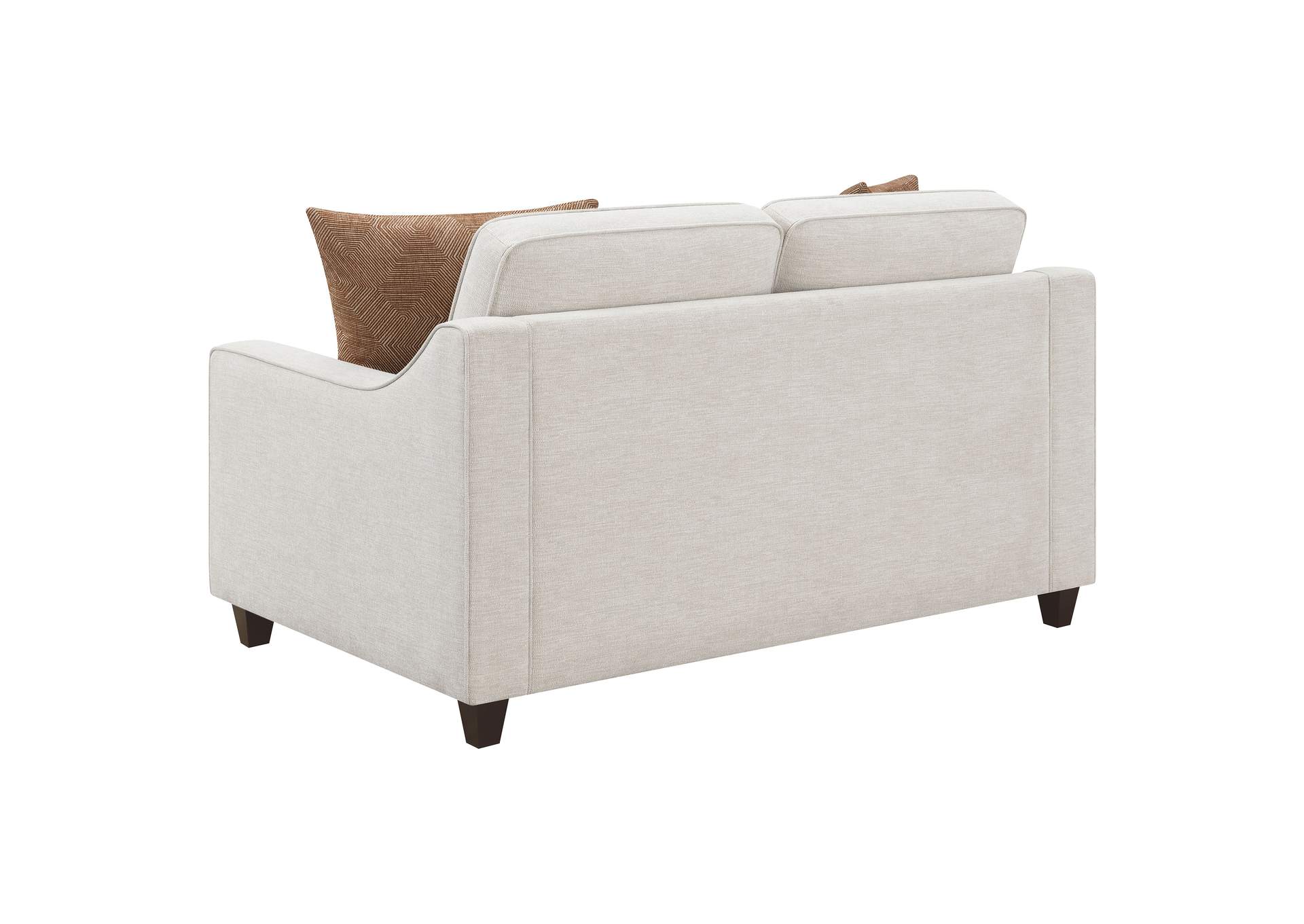 Christine Upholstered Cushion Back Loveseat Beige,Coaster Furniture