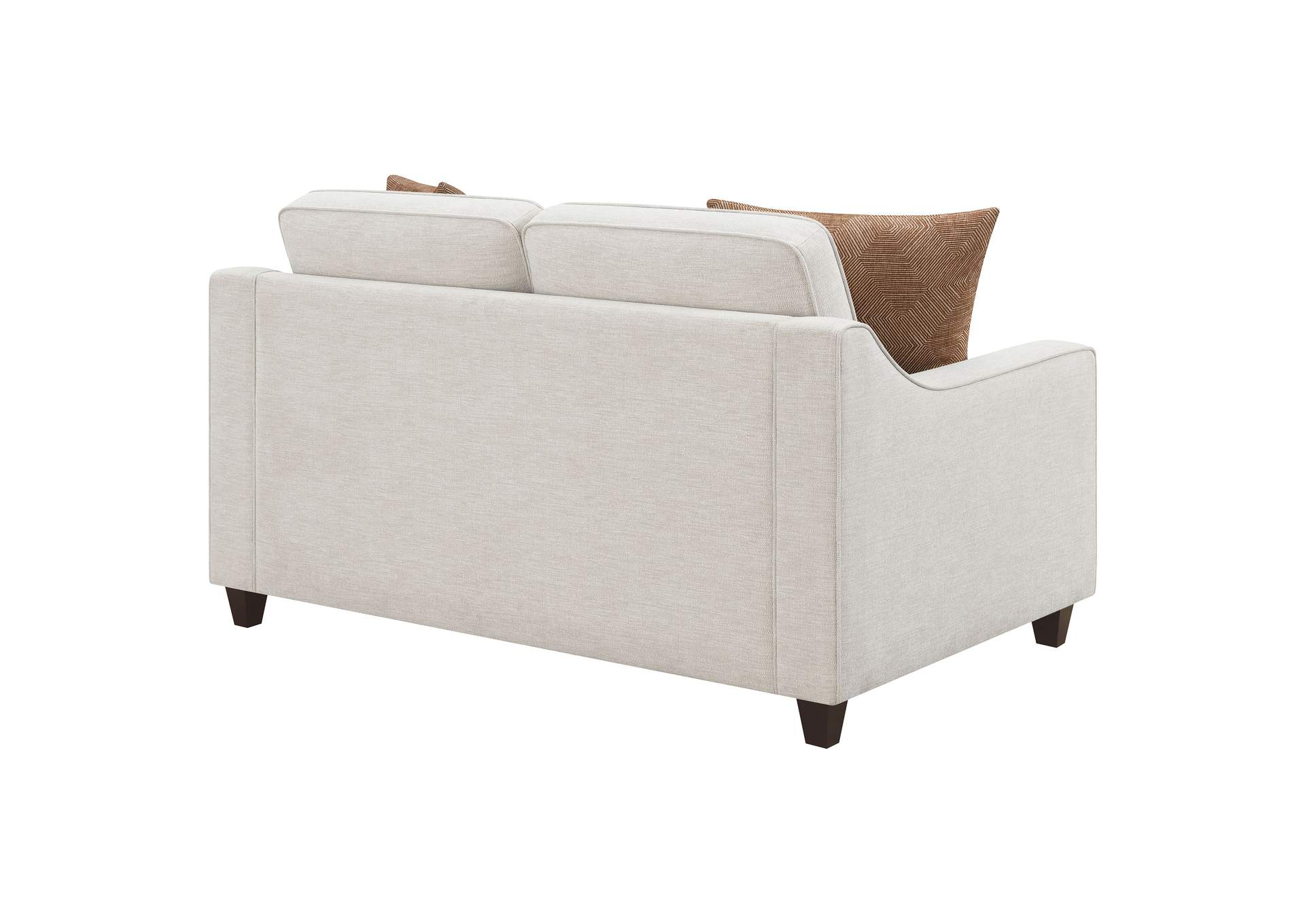 Christine Upholstered Cushion Back Loveseat Beige,Coaster Furniture