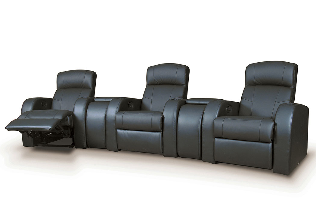 Cyrus 3-Seat Theater Seating (Black),ABF Coaster Furniture