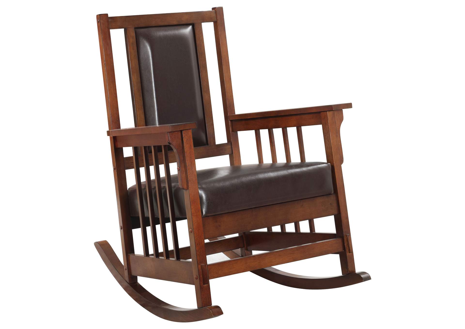 Ida Upholstered Rocking Chair Tobacco and Dark Brown,Coaster Furniture