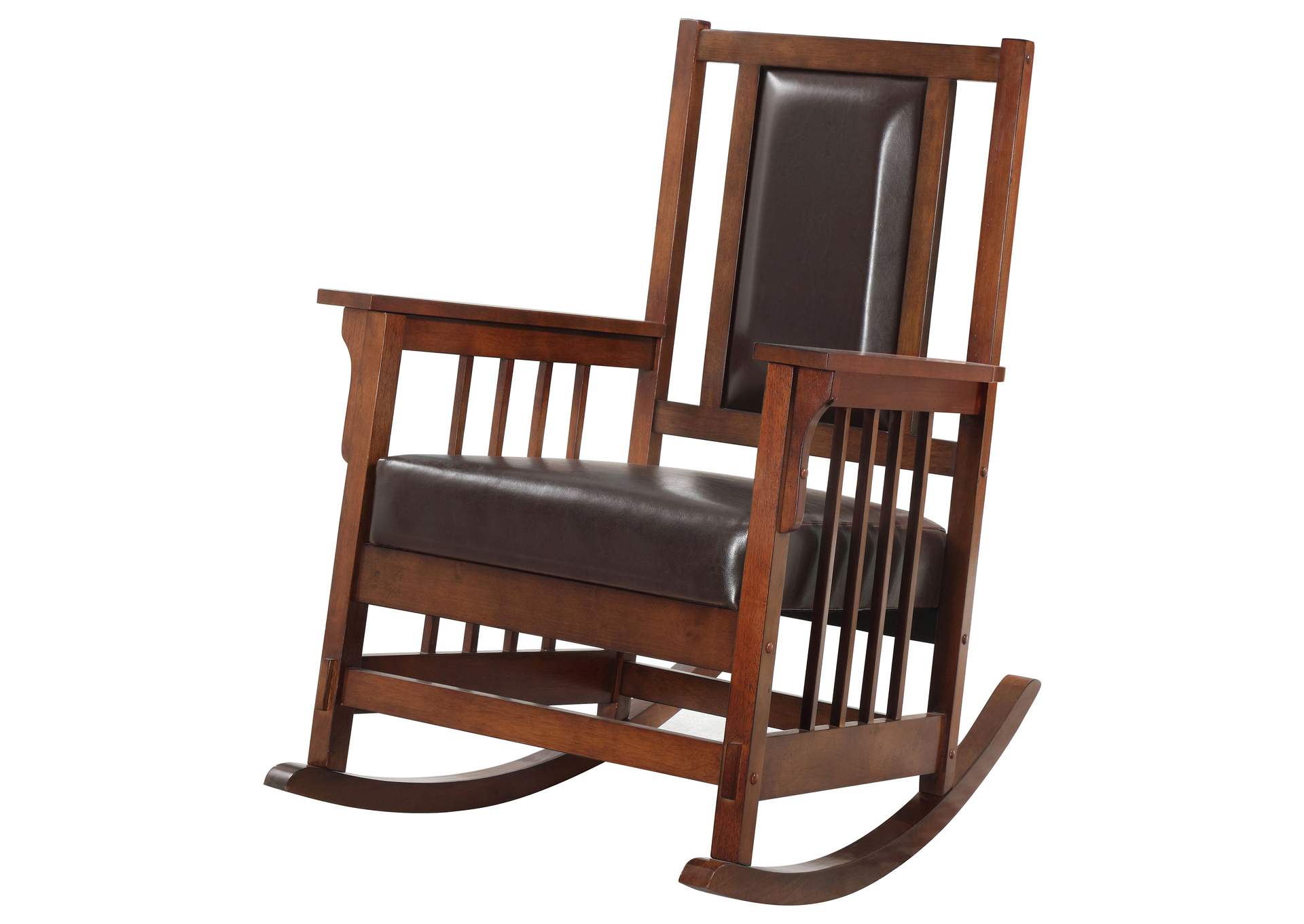 Ida Upholstered Rocking Chair Tobacco and Dark Brown,Coaster Furniture