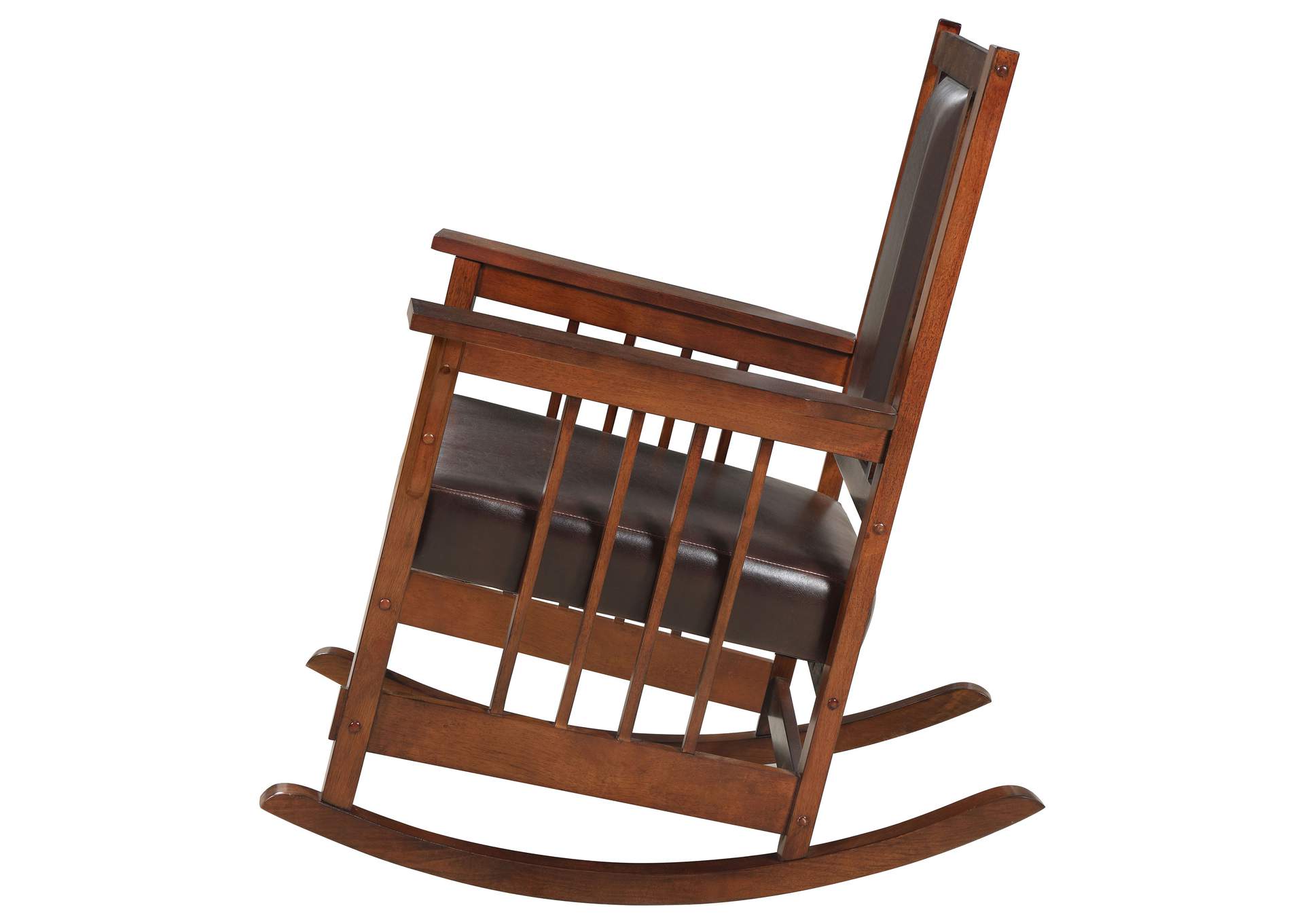 Ida Upholstered Rocking Chair Tobacco and Dark Brown,Coaster Furniture