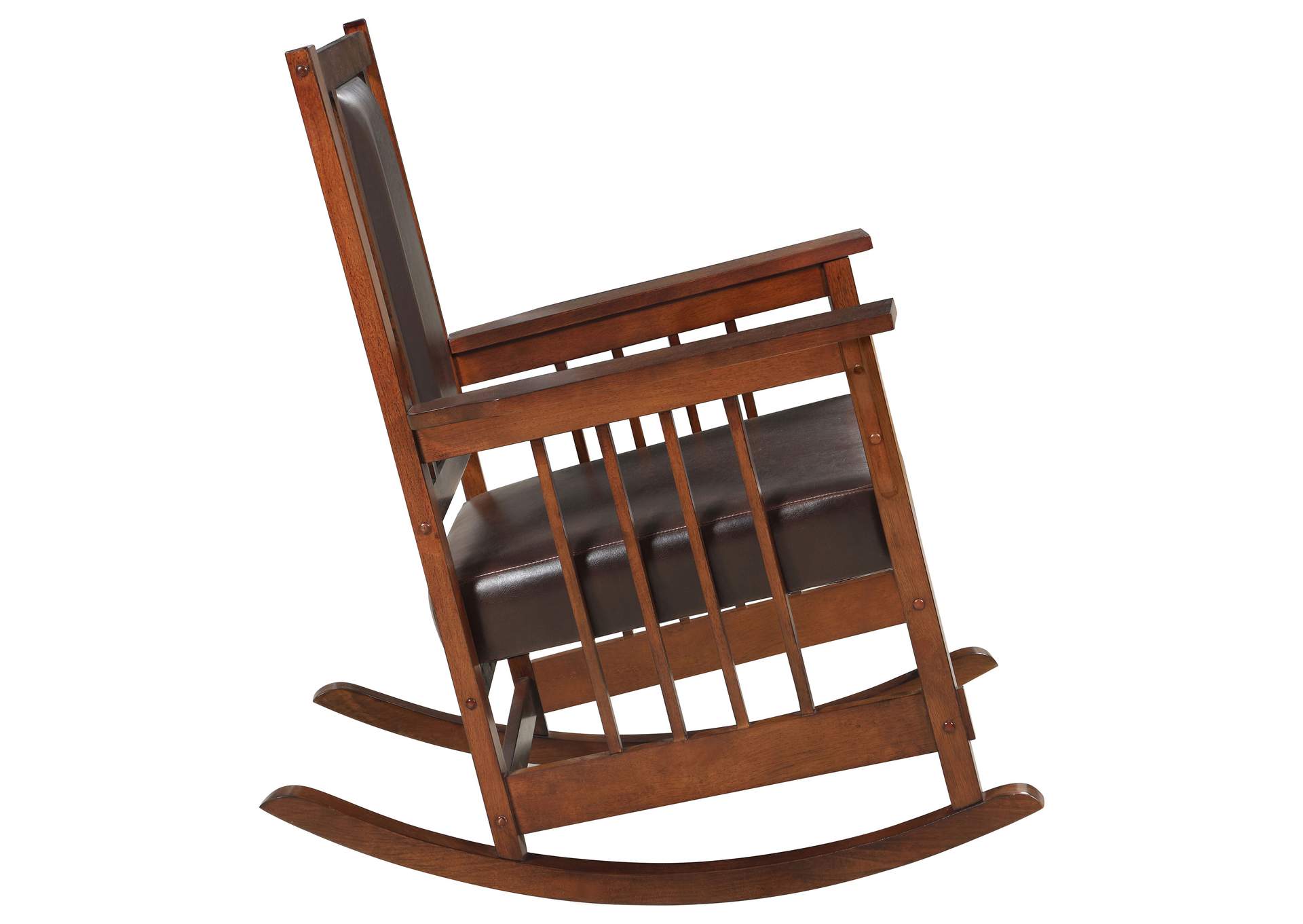 Ida Upholstered Rocking Chair Tobacco and Dark Brown,Coaster Furniture