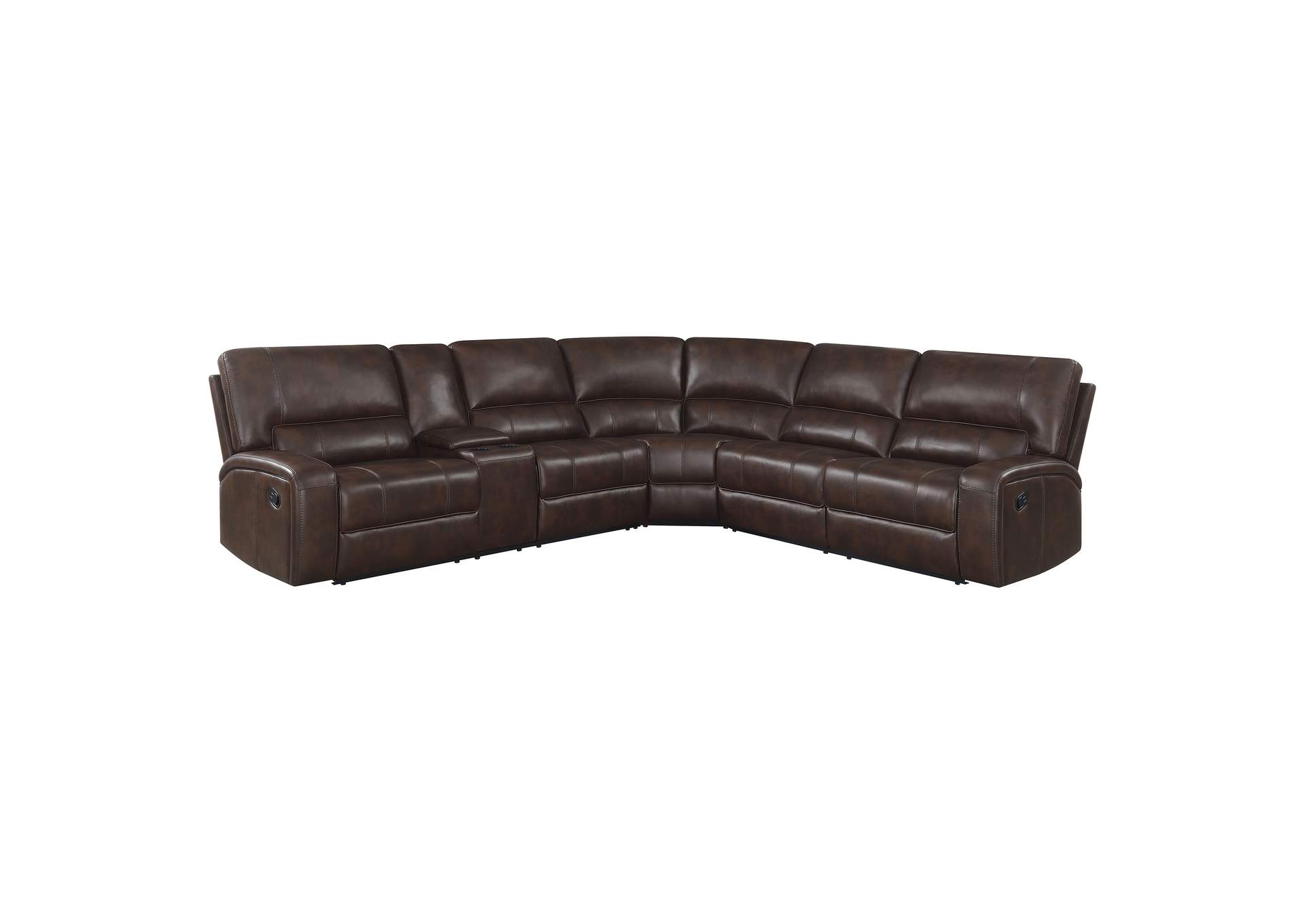 Brunson 3-piece Upholstered Motion Sectional Brown,Coaster Furniture