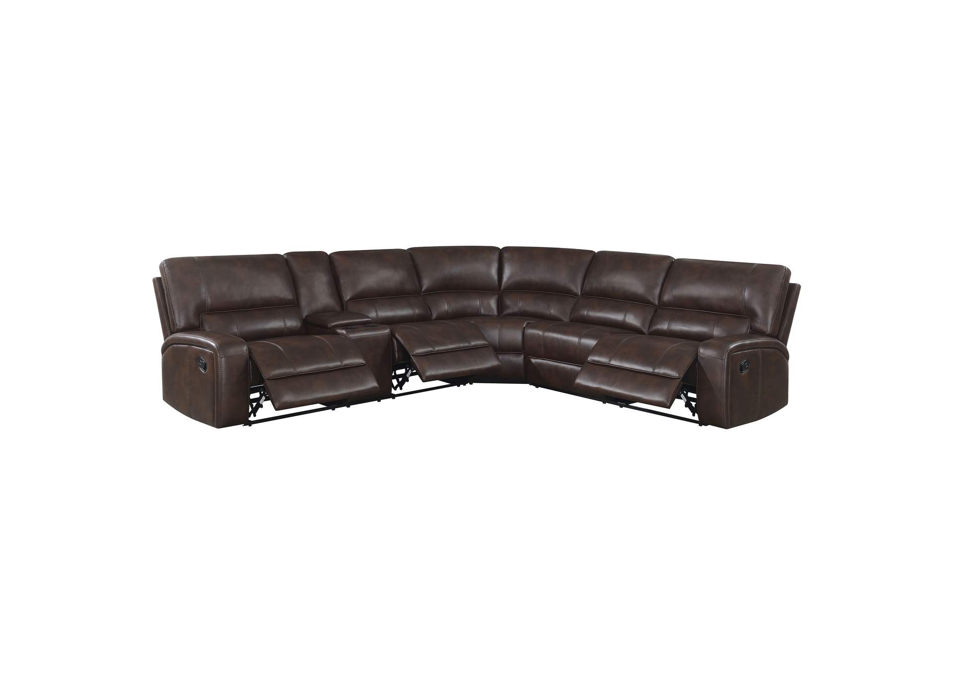 Brunson 3-piece Upholstered Motion Sectional Brown,Coaster Furniture