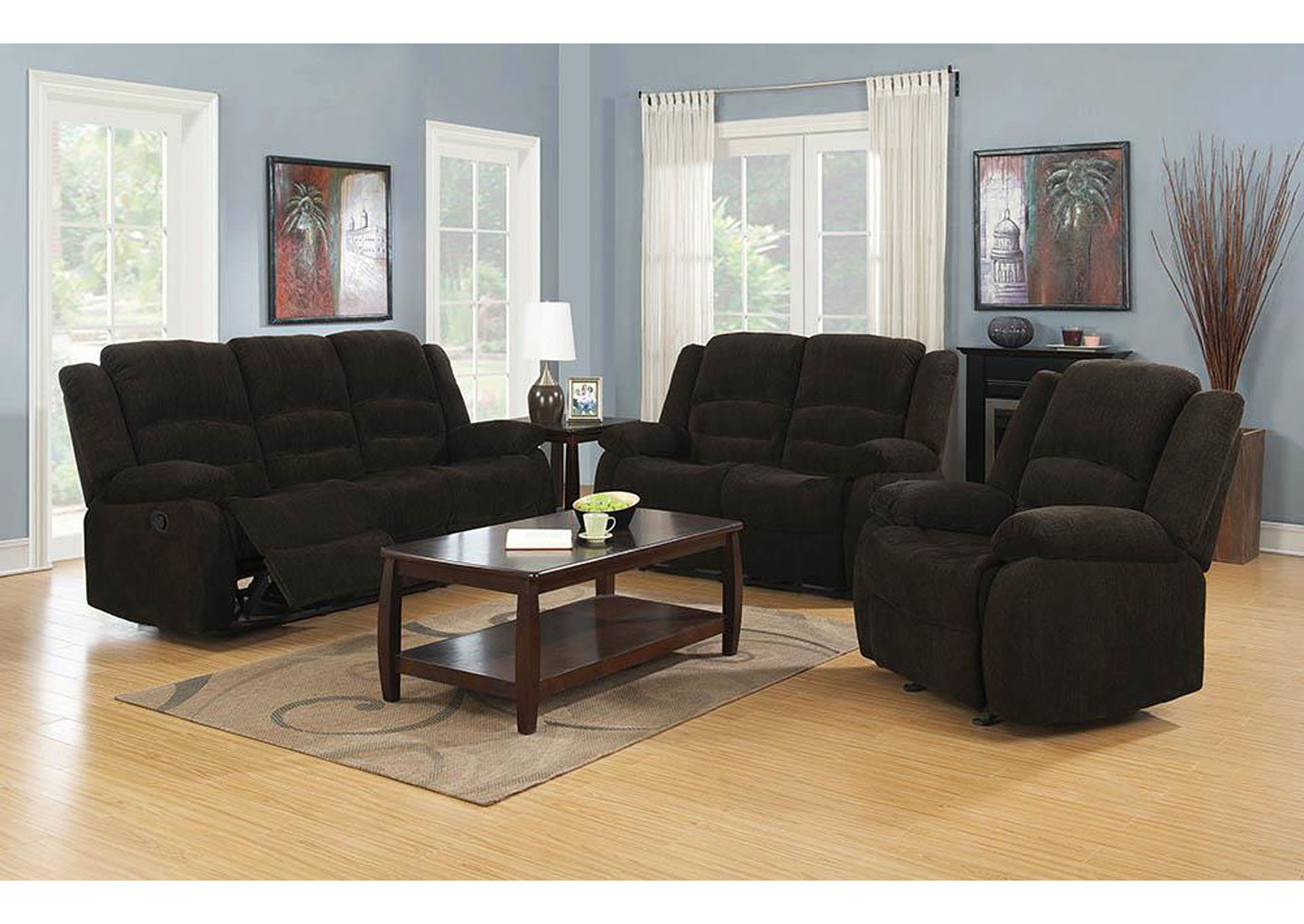 Gordon Dark Brown Motion Sofa,ABF Coaster Furniture