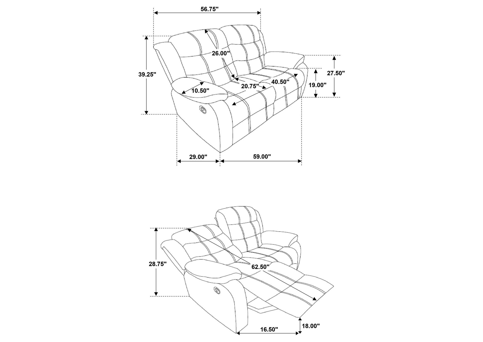 Rodman Pillow Top Arm Motion Loveseat Olive Brown,Coaster Furniture