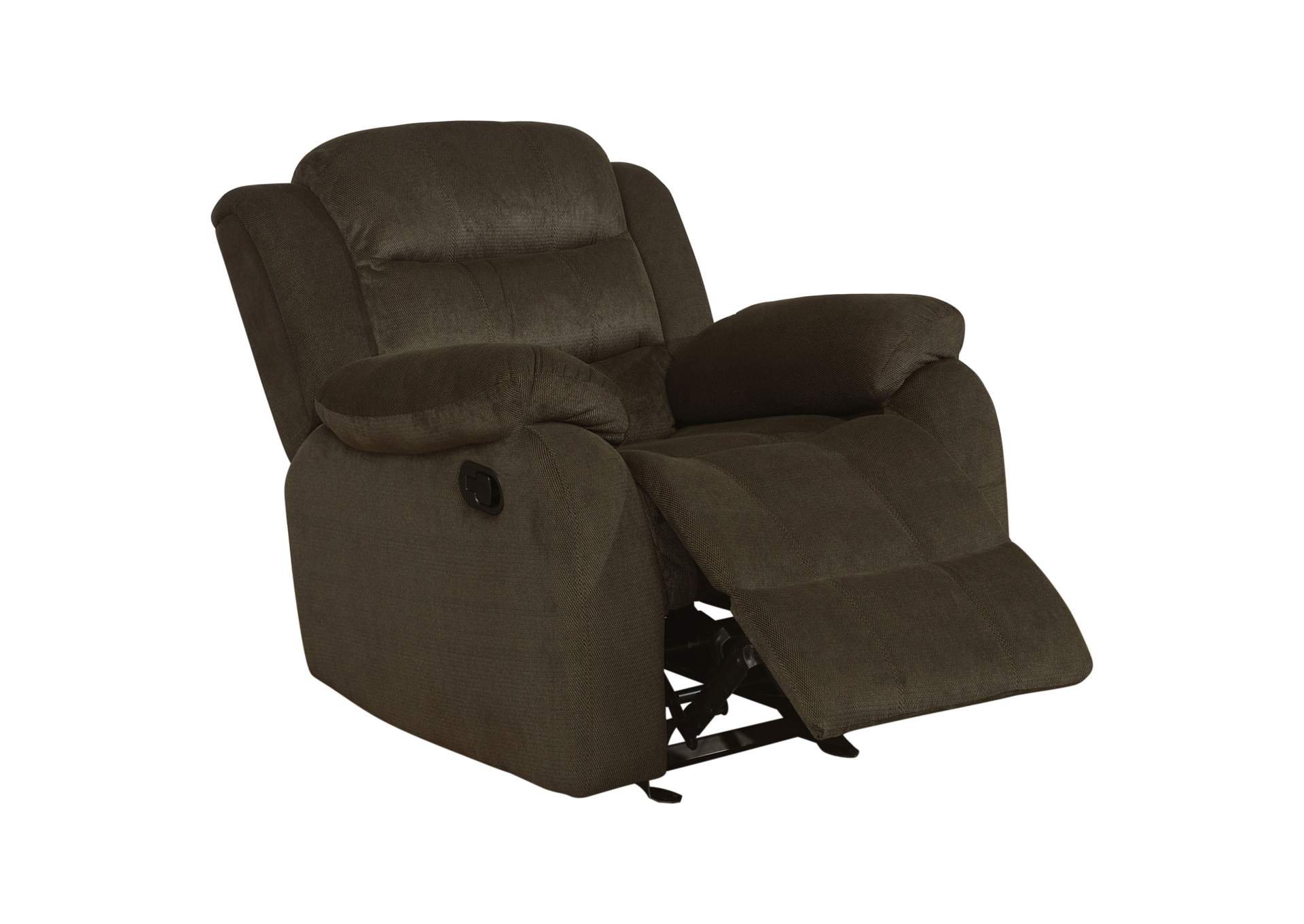 Rodman Upholstered Glider Recliner Chocolate,Coaster Furniture