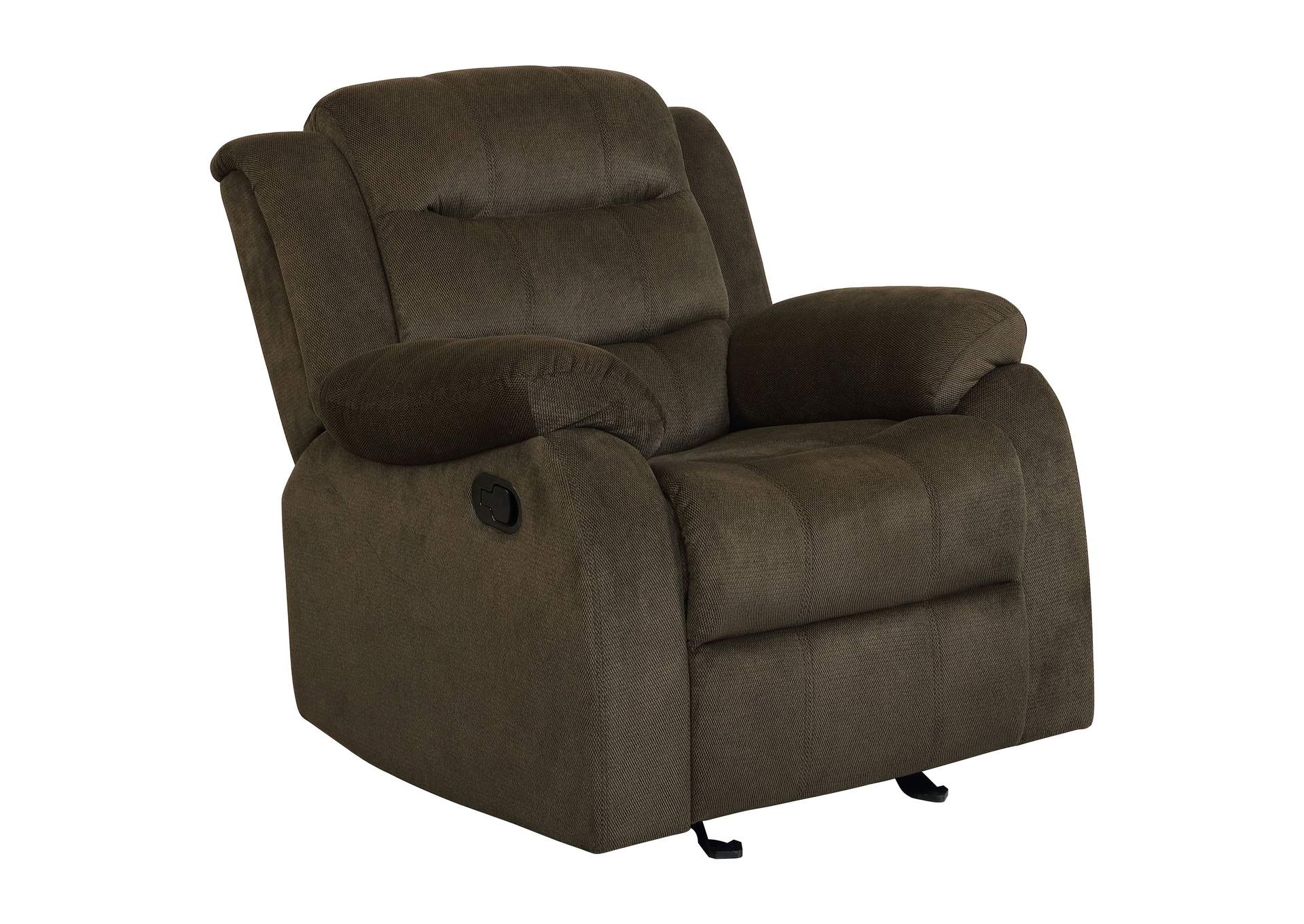 Rodman Upholstered Glider Recliner Chocolate,Coaster Furniture