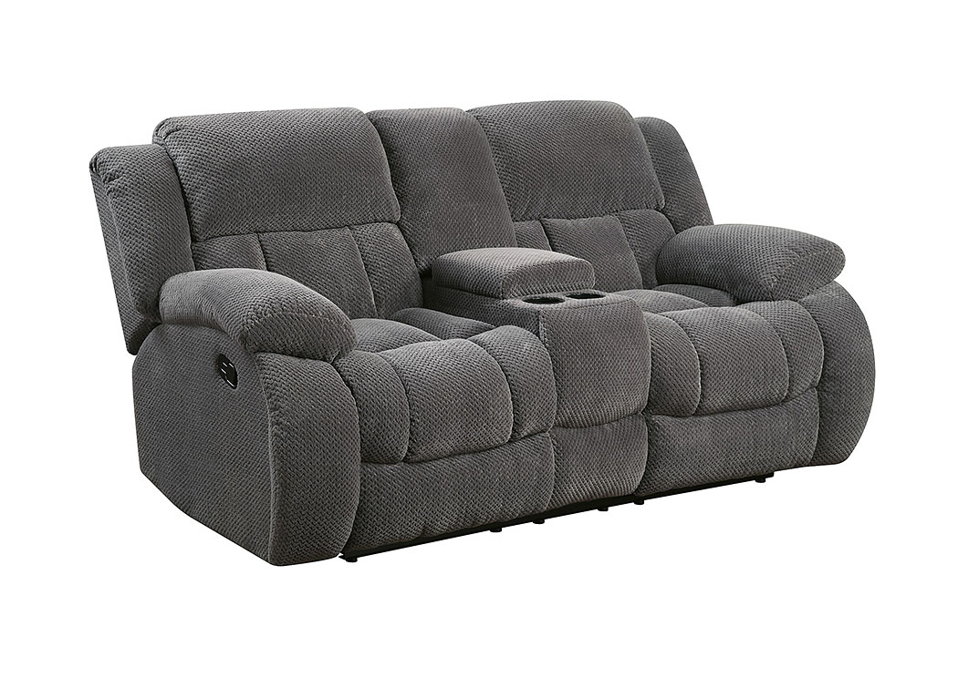 Gray Reclining Console Loveseat,ABF Coaster Furniture