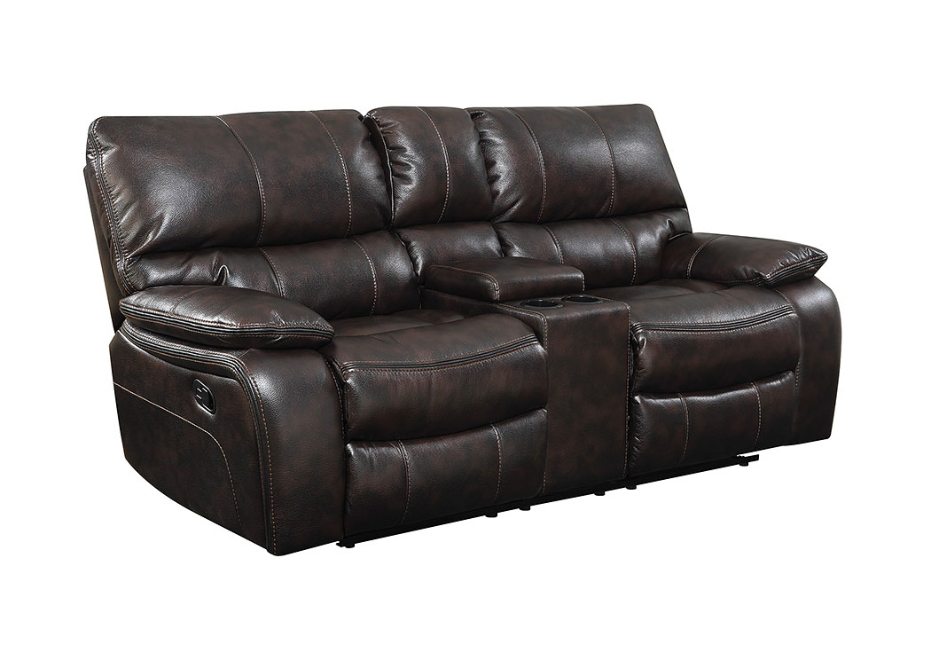 Chocolate Reclining Console Loveseat,ABF Coaster Furniture