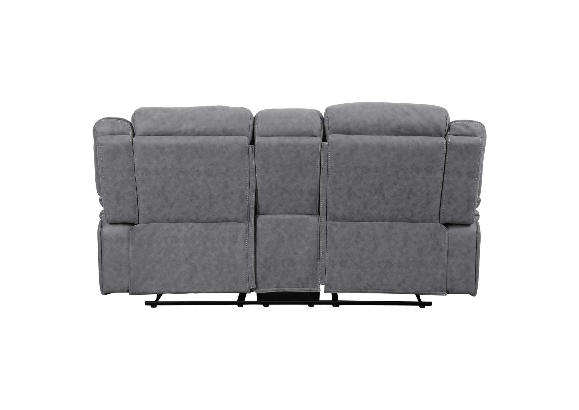 Higgins Pillow Top Arm Motion Loveseat with Console Grey,Coaster Furniture