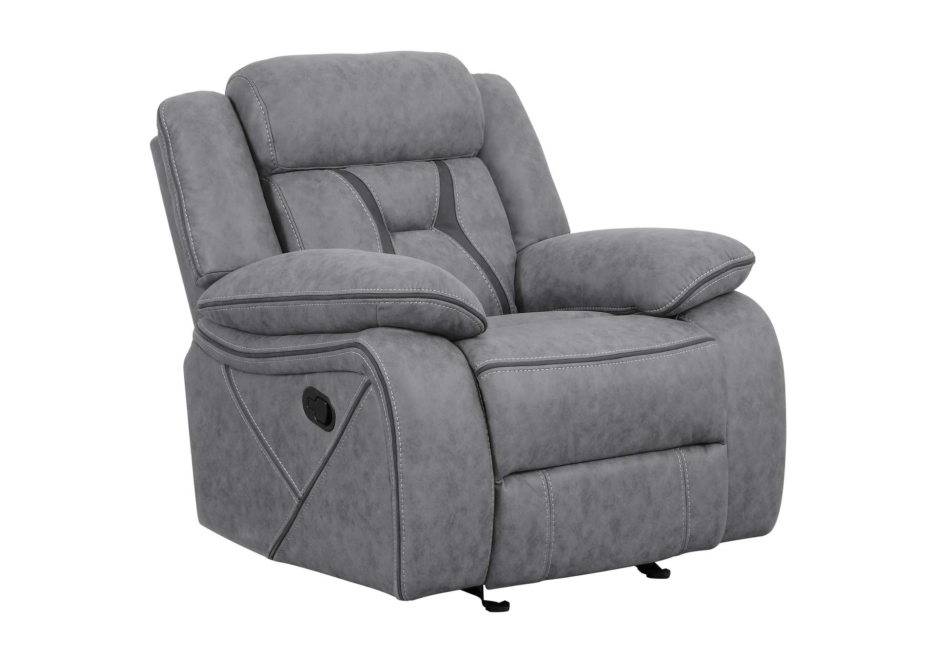 Higgins Overstuffed Upholstered Glider Recliner Grey,Coaster Furniture