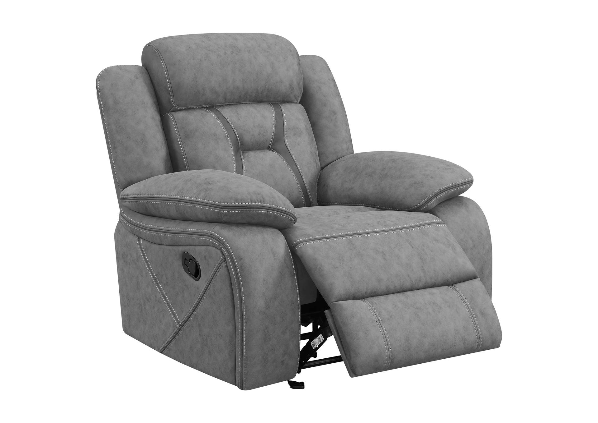 Higgins Overstuffed Upholstered Glider Recliner Grey,Coaster Furniture