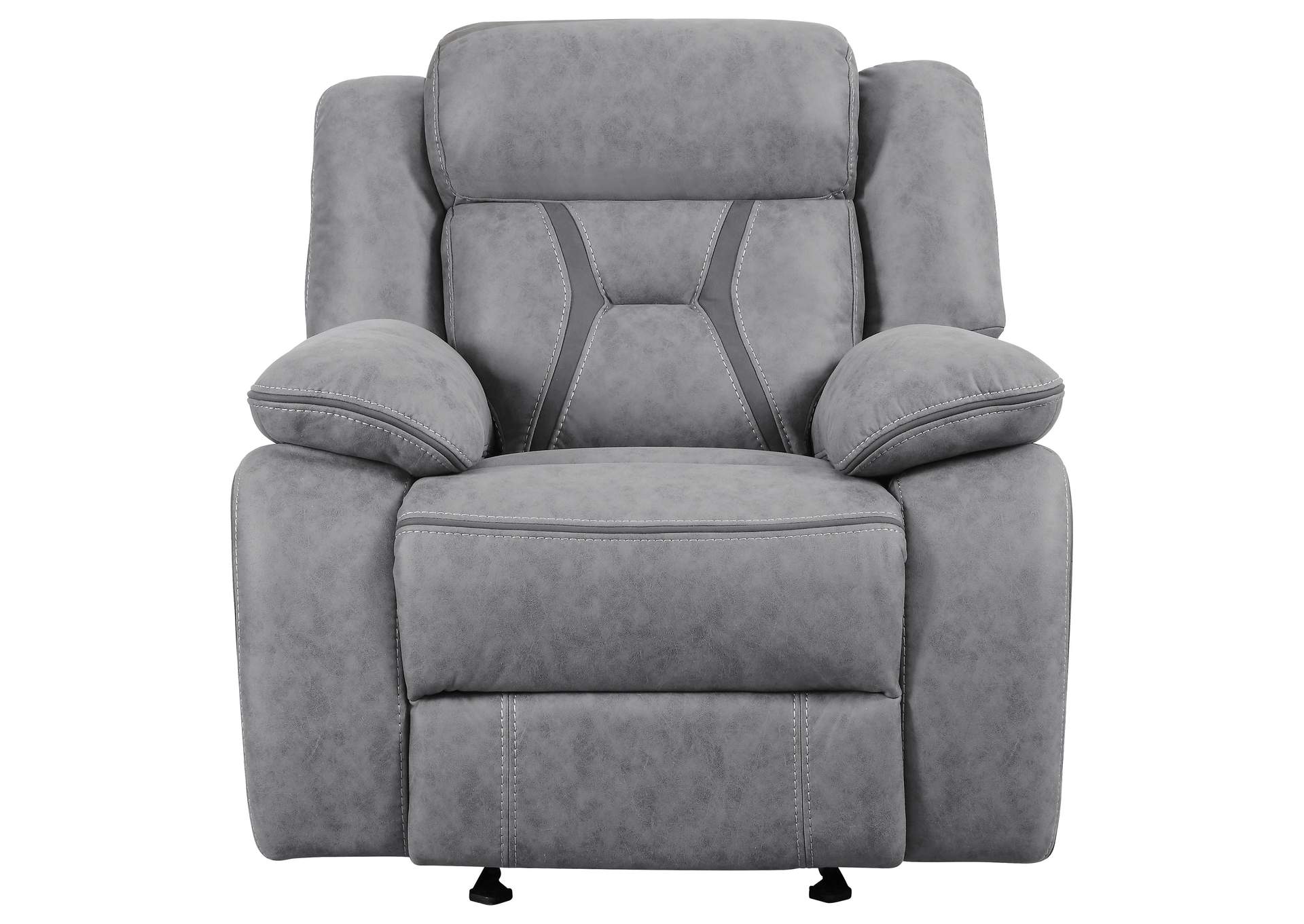 Higgins Overstuffed Upholstered Glider Recliner Grey,Coaster Furniture