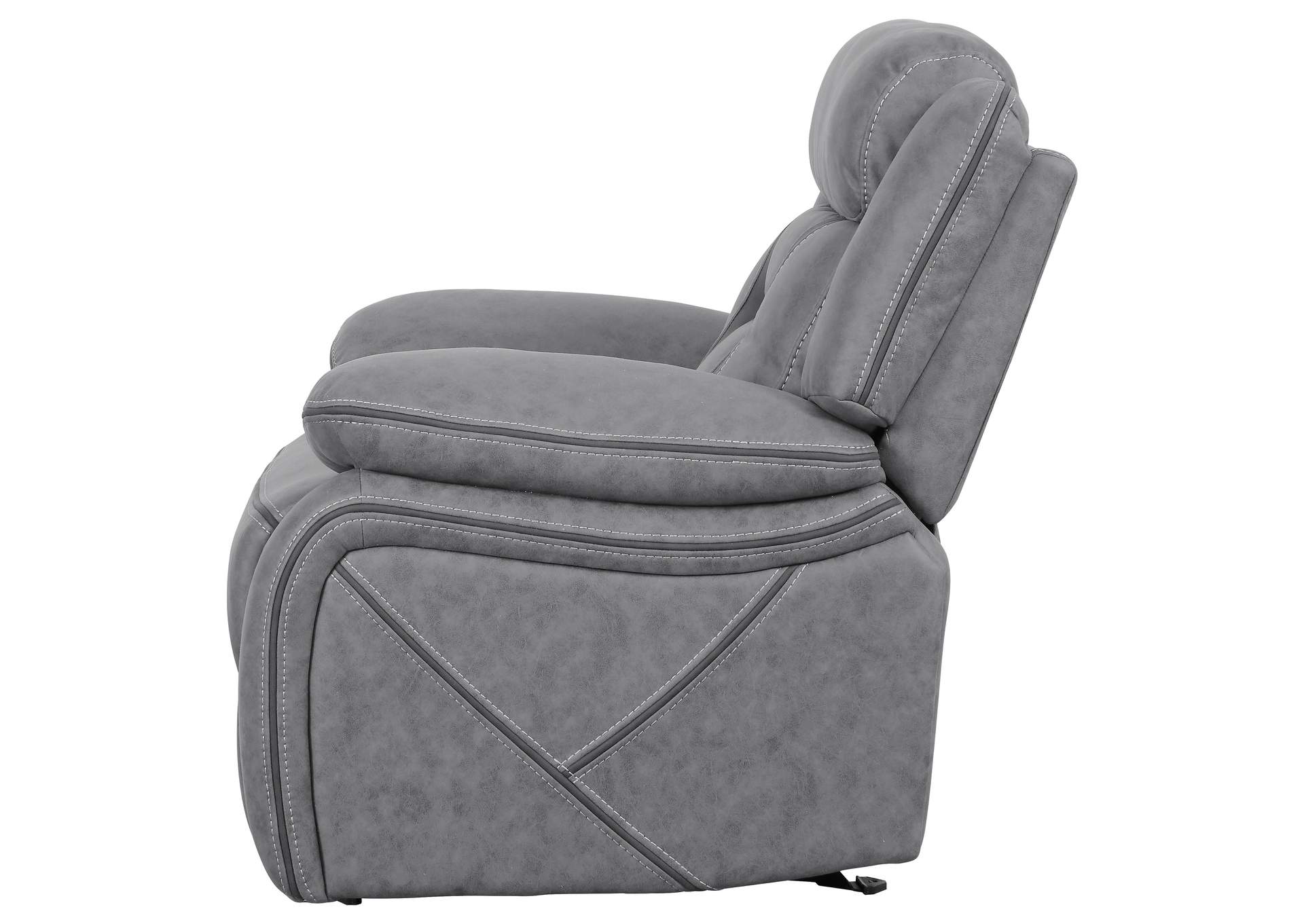 Higgins Overstuffed Upholstered Glider Recliner Grey,Coaster Furniture