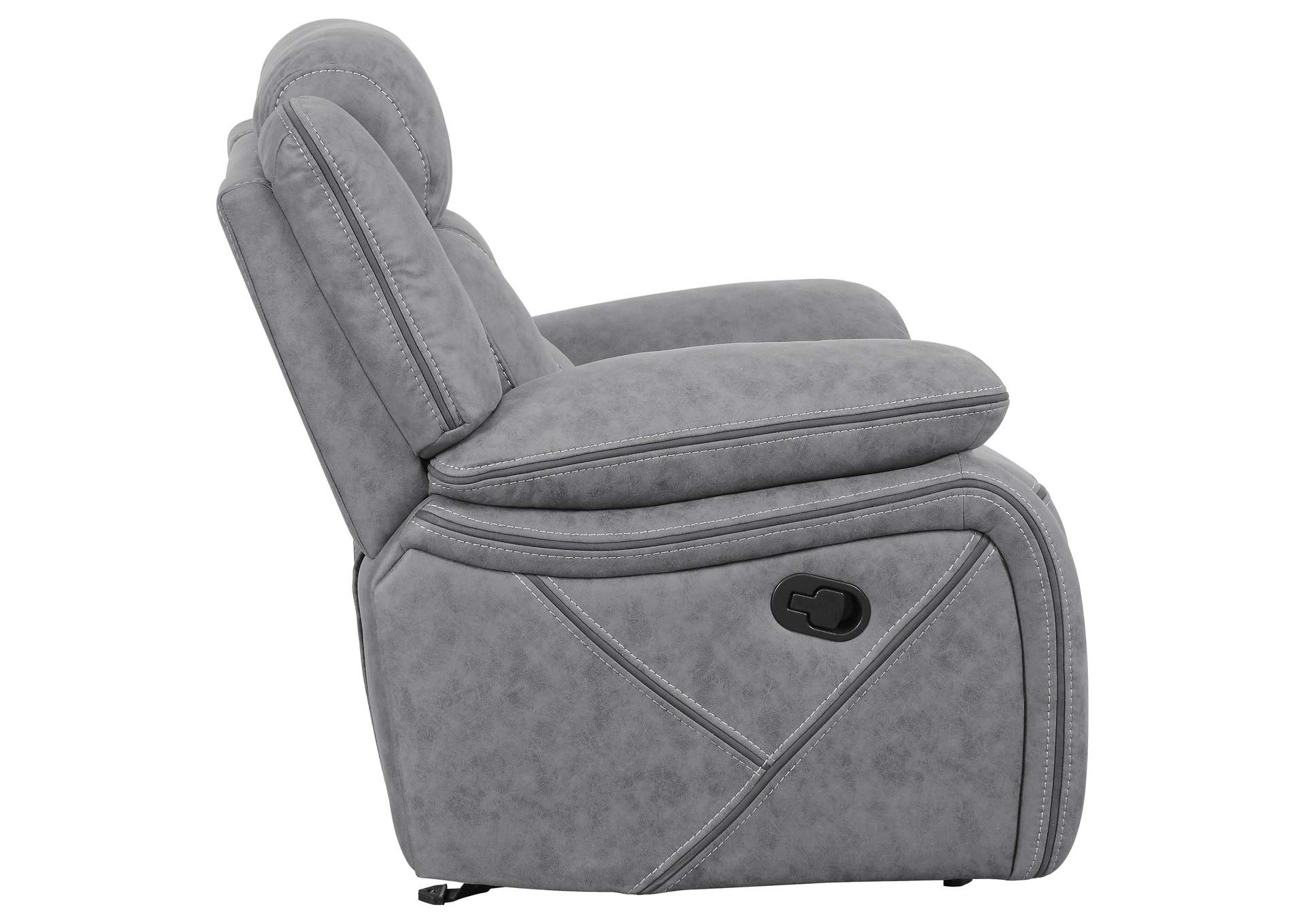 Higgins Overstuffed Upholstered Glider Recliner Grey,Coaster Furniture