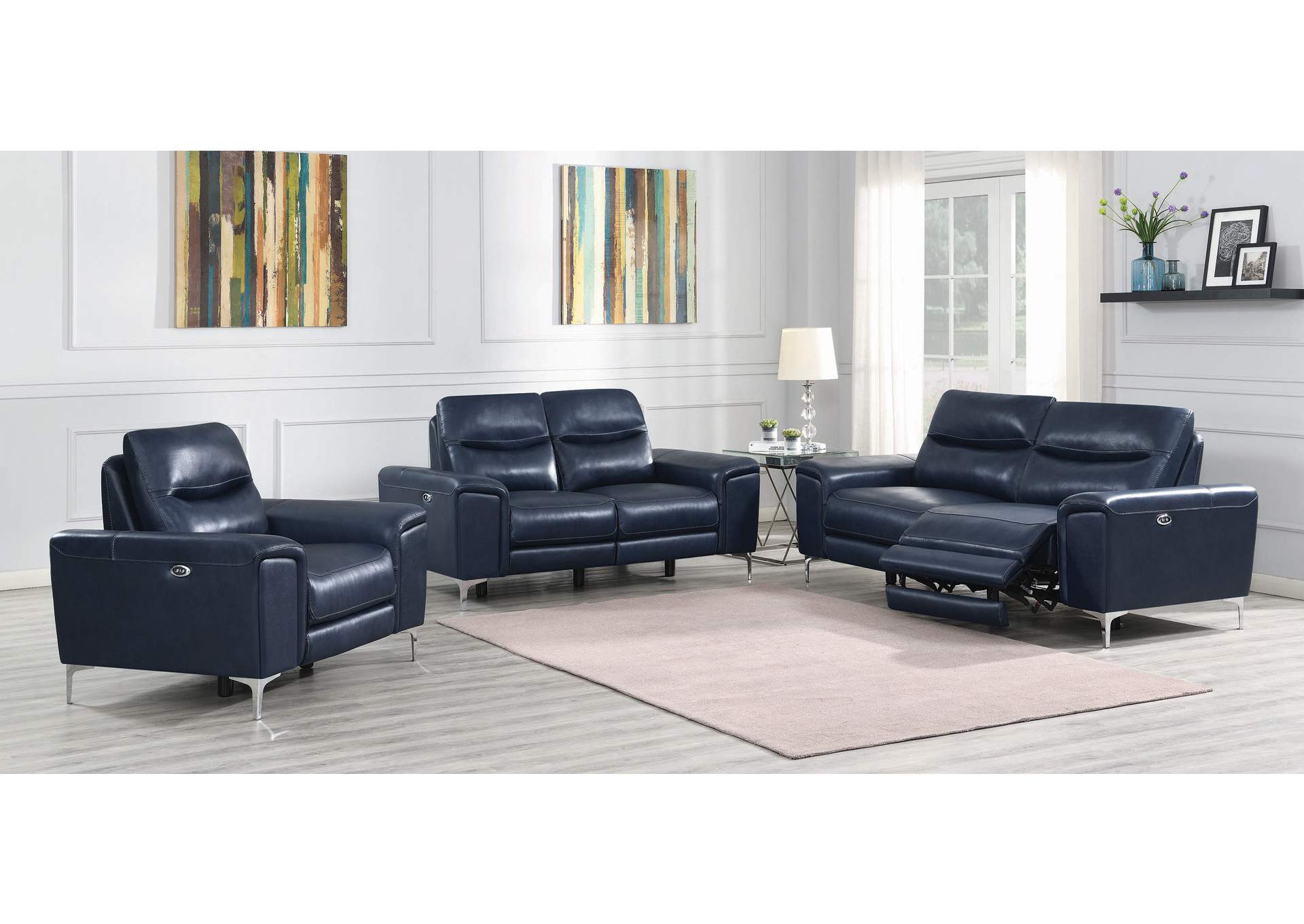 Ink Blue 3 Piece Sofa Set,Coaster Furniture