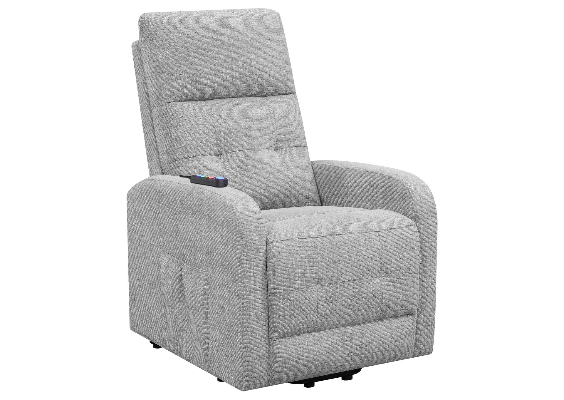 Howie Tufted Upholstered Power Lift Recliner Grey,Coaster Furniture