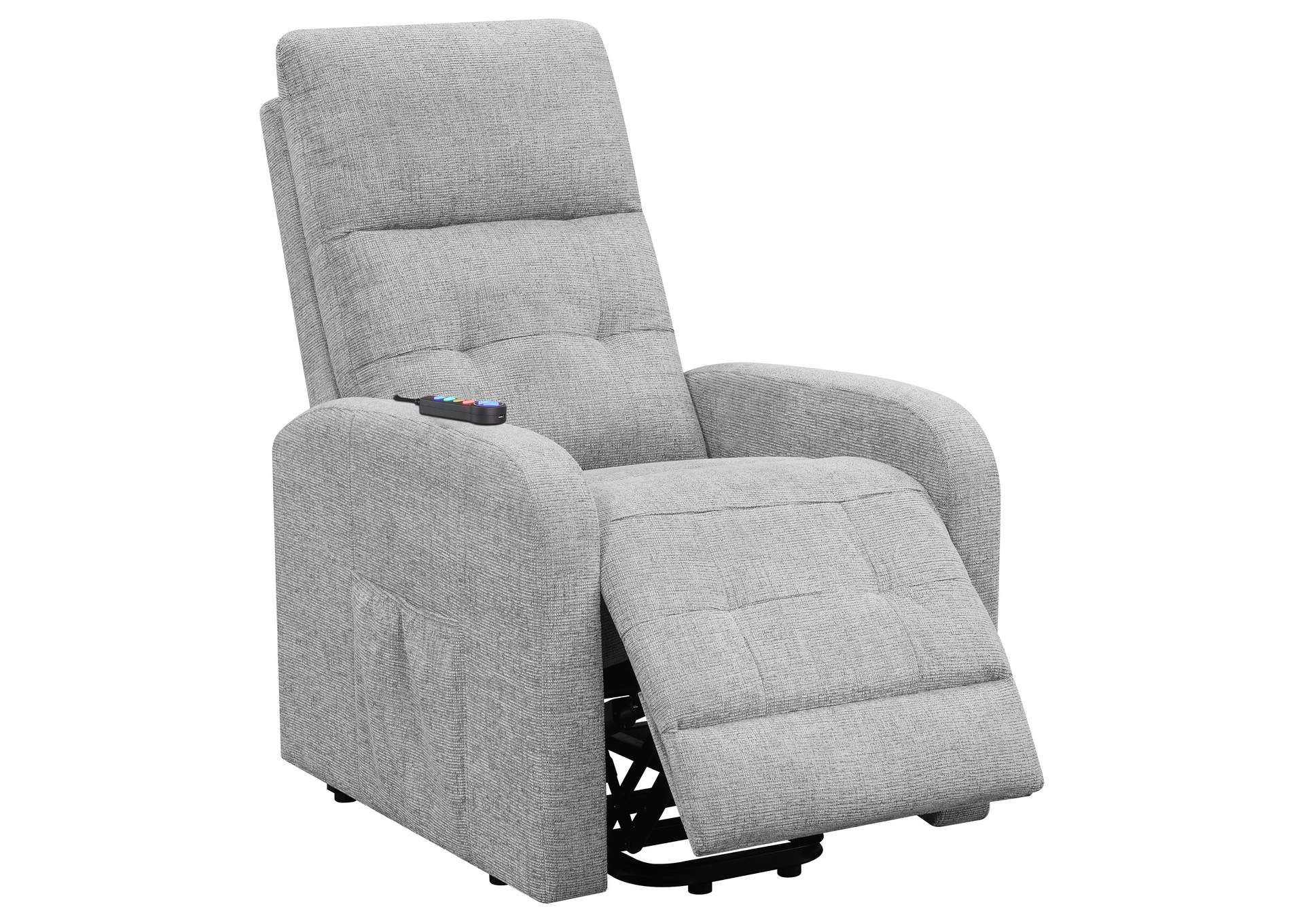 Howie Tufted Upholstered Power Lift Recliner Grey,Coaster Furniture