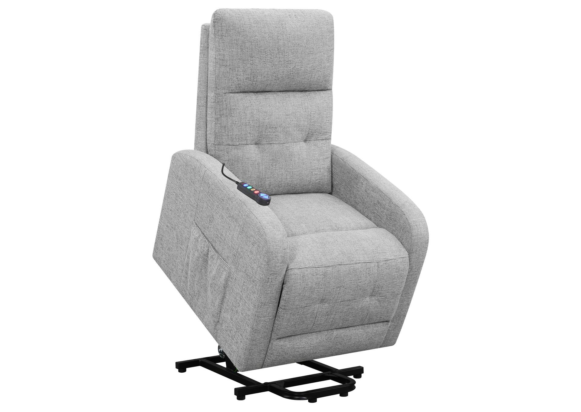 Howie Tufted Upholstered Power Lift Recliner Grey,Coaster Furniture