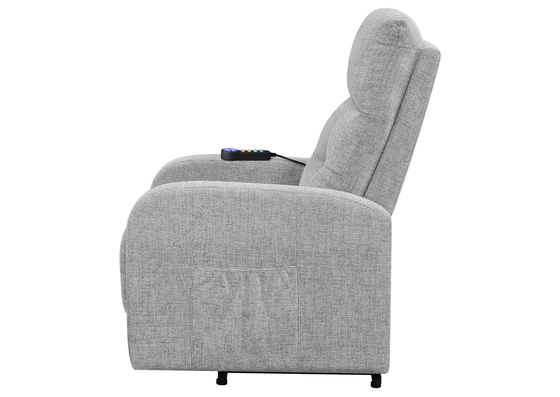 Howie Tufted Upholstered Power Lift Recliner Grey,Coaster Furniture