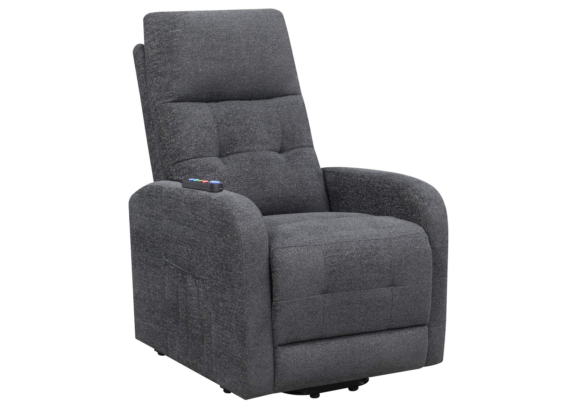 Howie Tufted Upholstered Power Lift Recliner Charcoal,Coaster Furniture