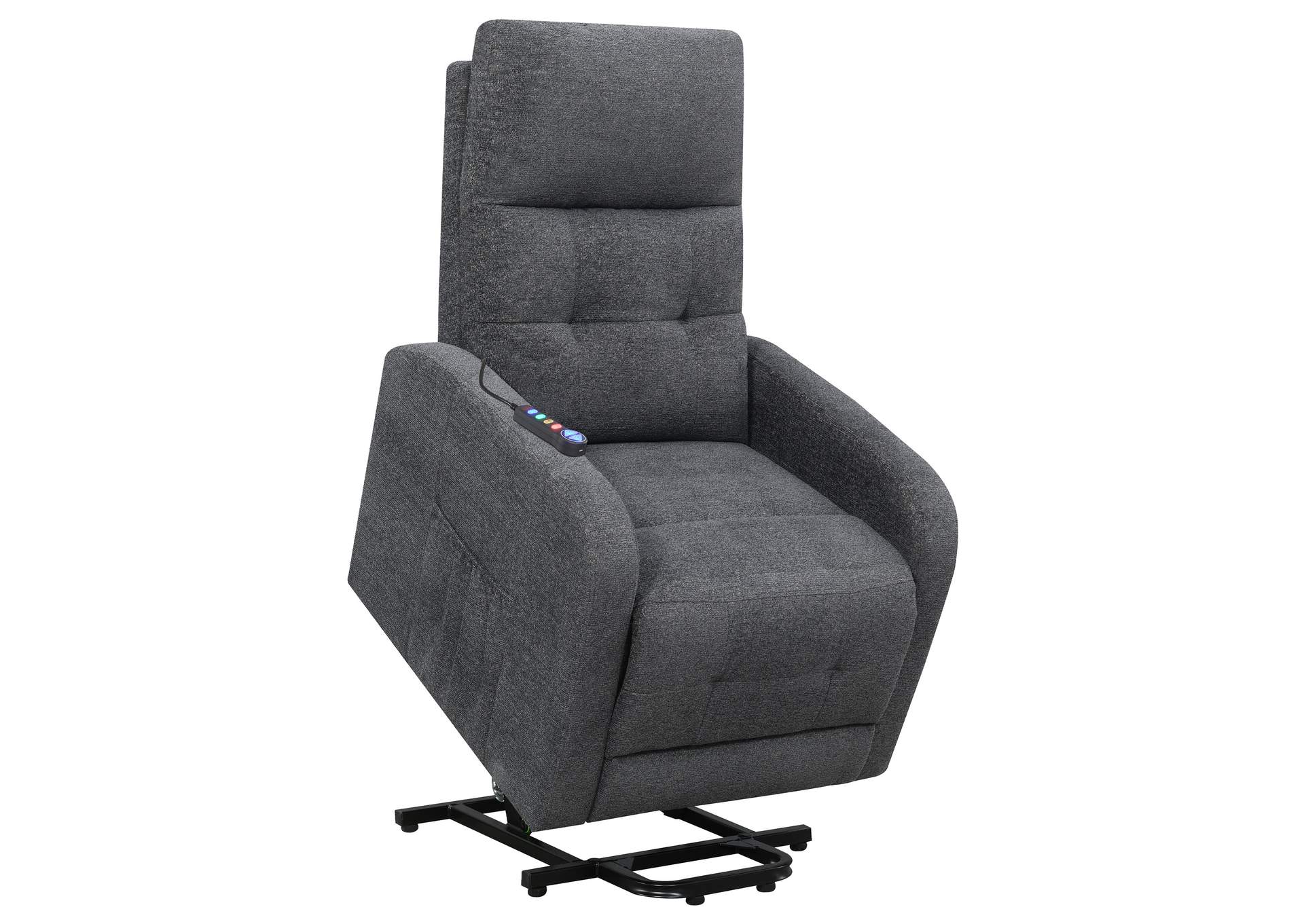 Howie Tufted Upholstered Power Lift Recliner Charcoal,Coaster Furniture