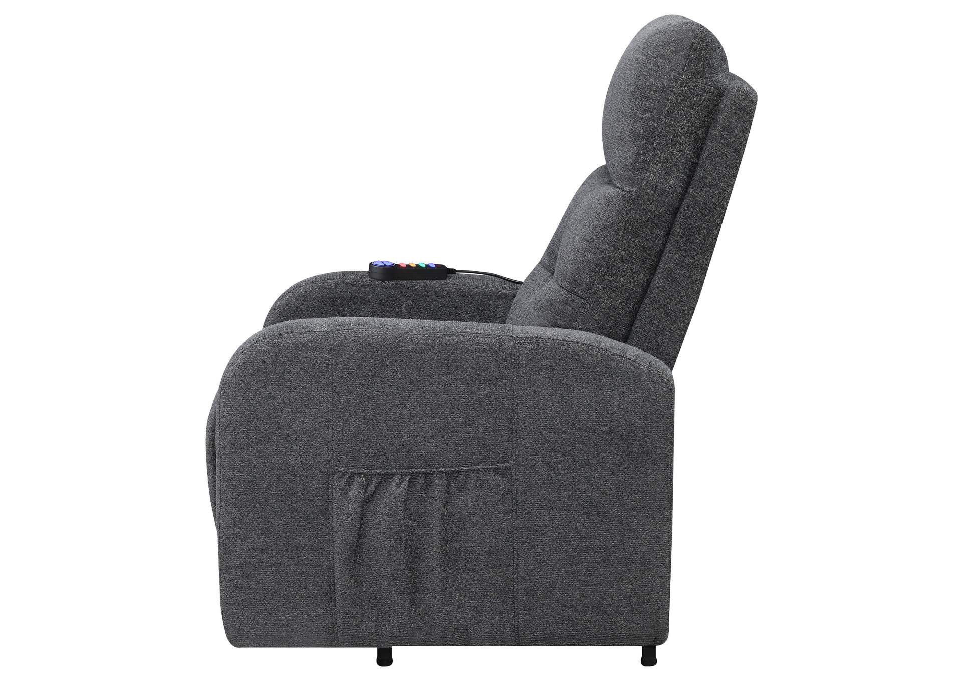 Howie Tufted Upholstered Power Lift Recliner Charcoal,Coaster Furniture