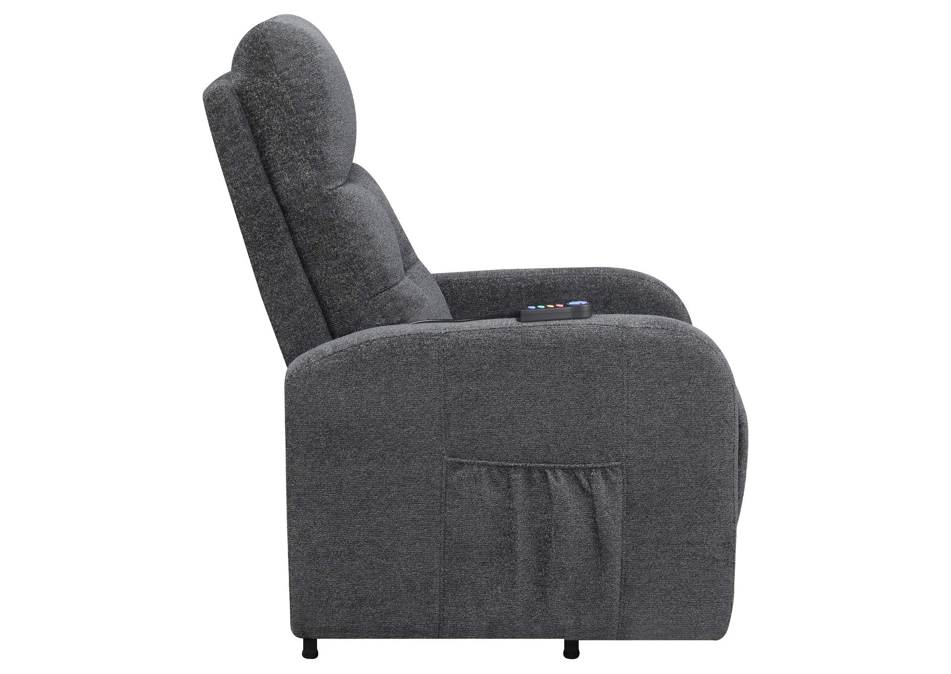 Howie Tufted Upholstered Power Lift Recliner Charcoal,Coaster Furniture