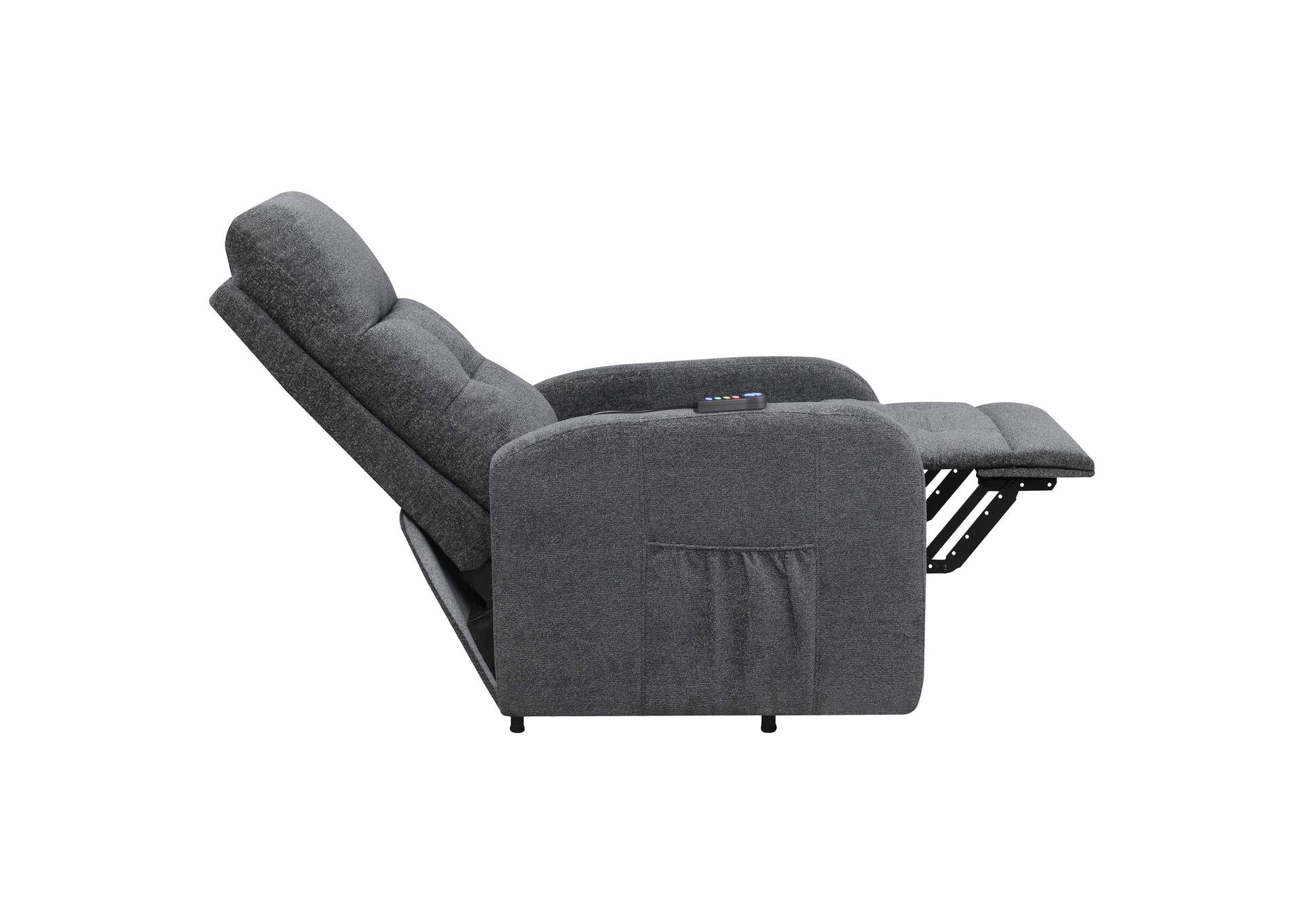 Howie Tufted Upholstered Power Lift Recliner Charcoal,Coaster Furniture