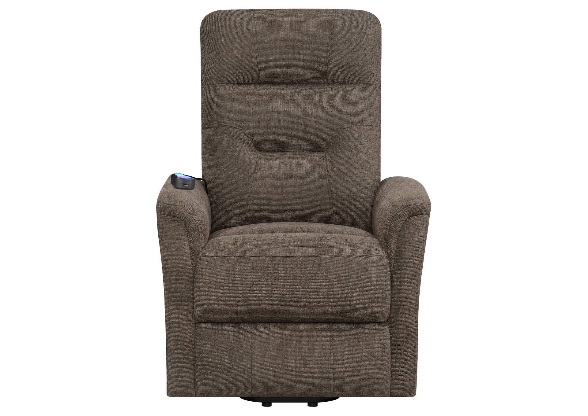 Henrietta Power Lift Recliner with Storage Pocket Brown,Coaster Furniture