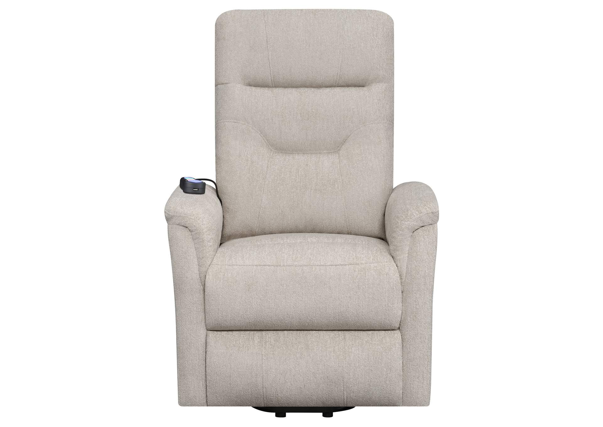 Henrietta Power Lift Recliner with Storage Pocket Beige,Coaster Furniture