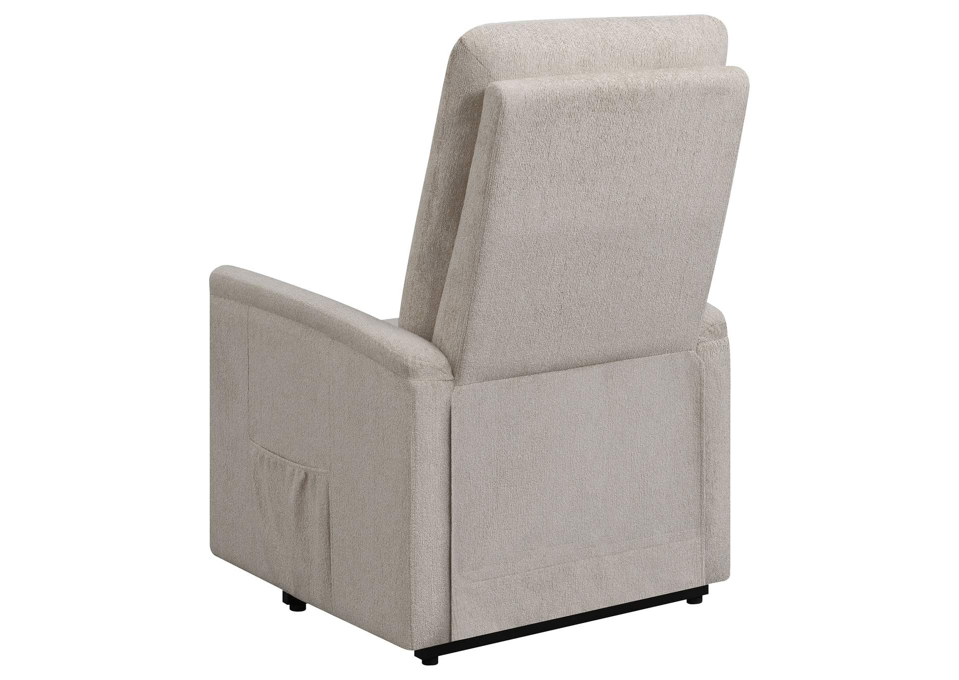 Henrietta Power Lift Recliner with Storage Pocket Beige,Coaster Furniture