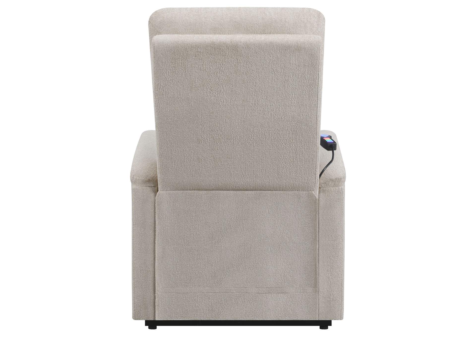 Henrietta Power Lift Recliner with Storage Pocket Beige,Coaster Furniture