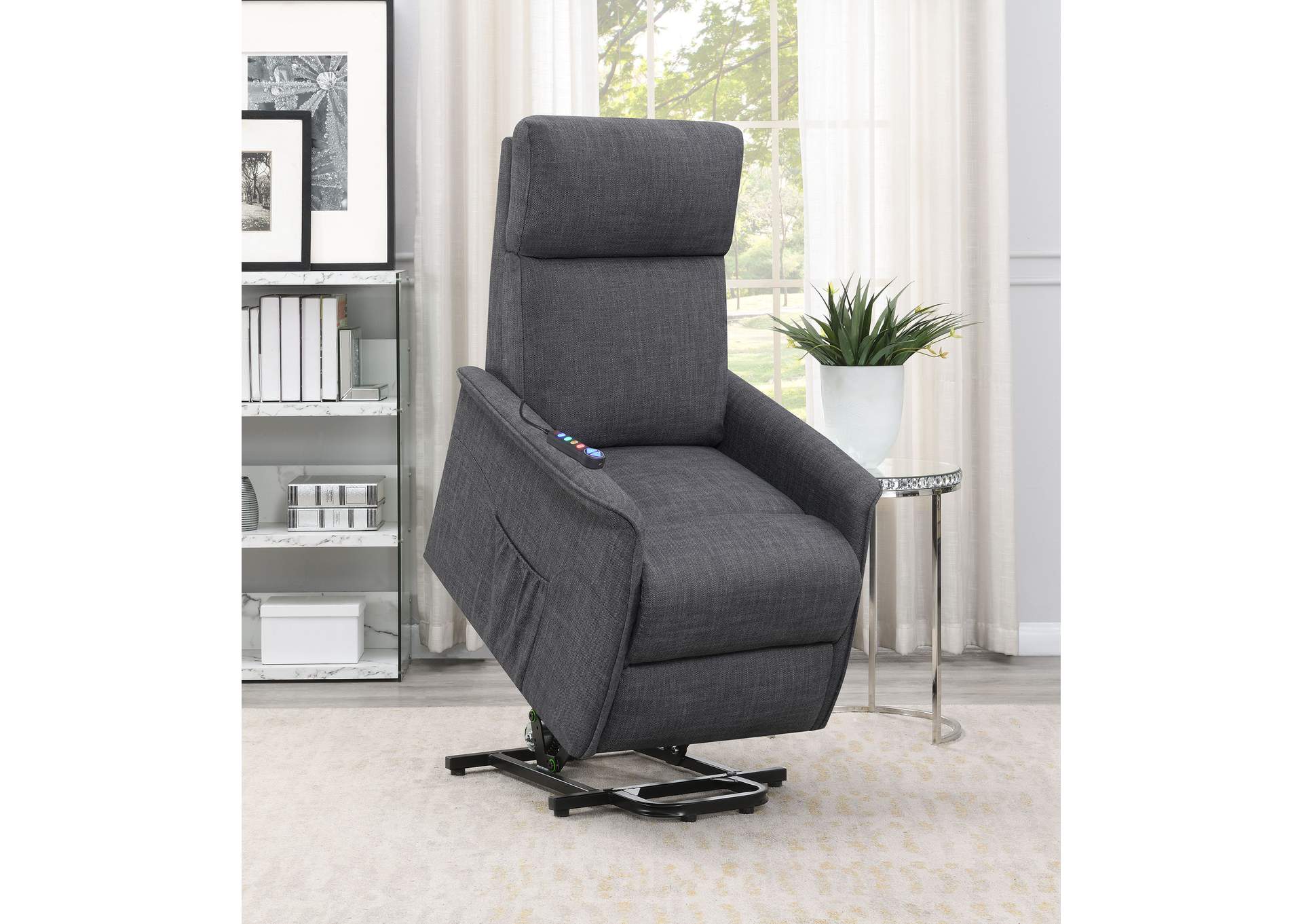 Herrera Power Lift Recliner with Wired Remote Charcoal,Coaster Furniture