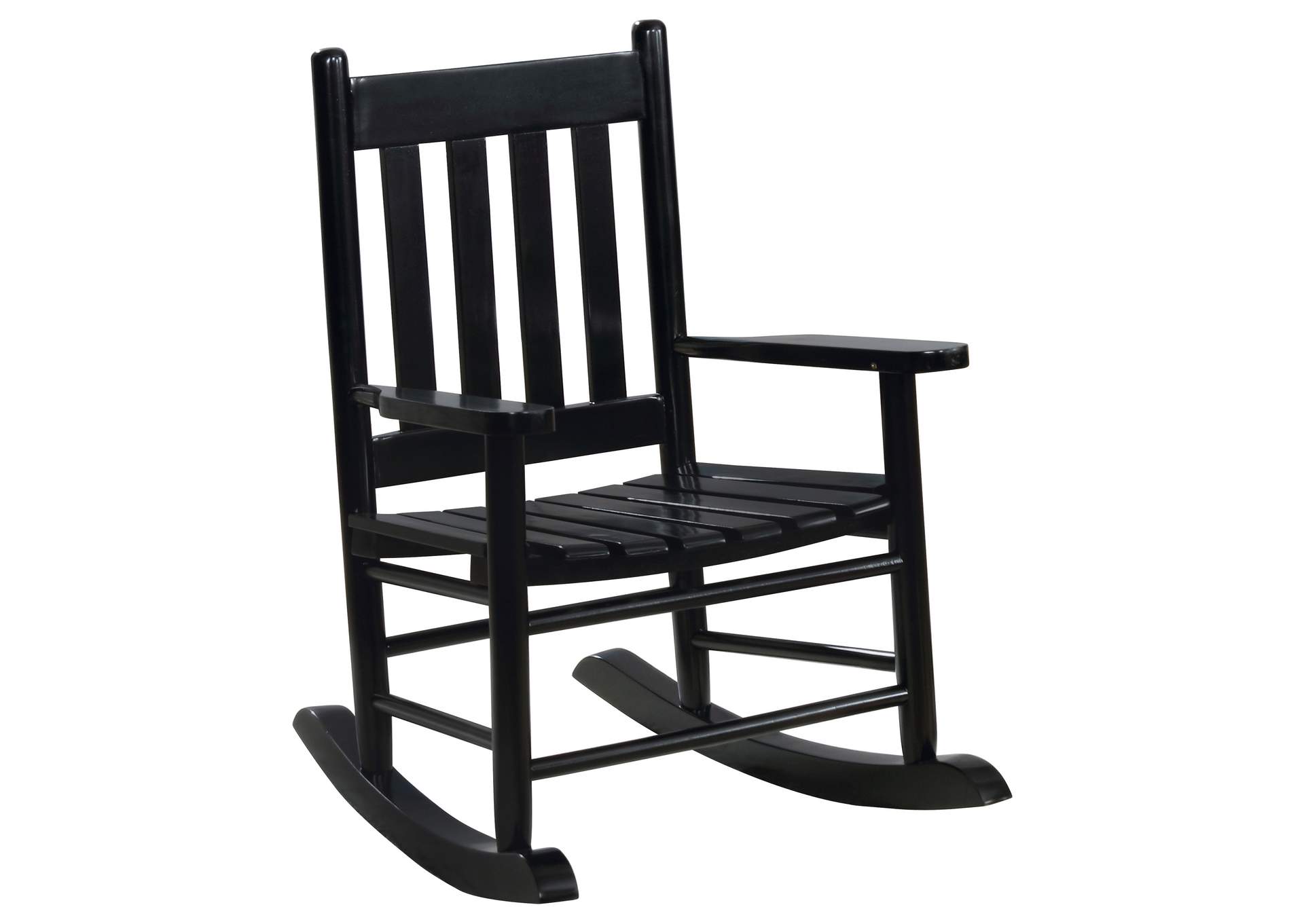 Annie Slat Back Youth Rocking Chair Black,Coaster Furniture