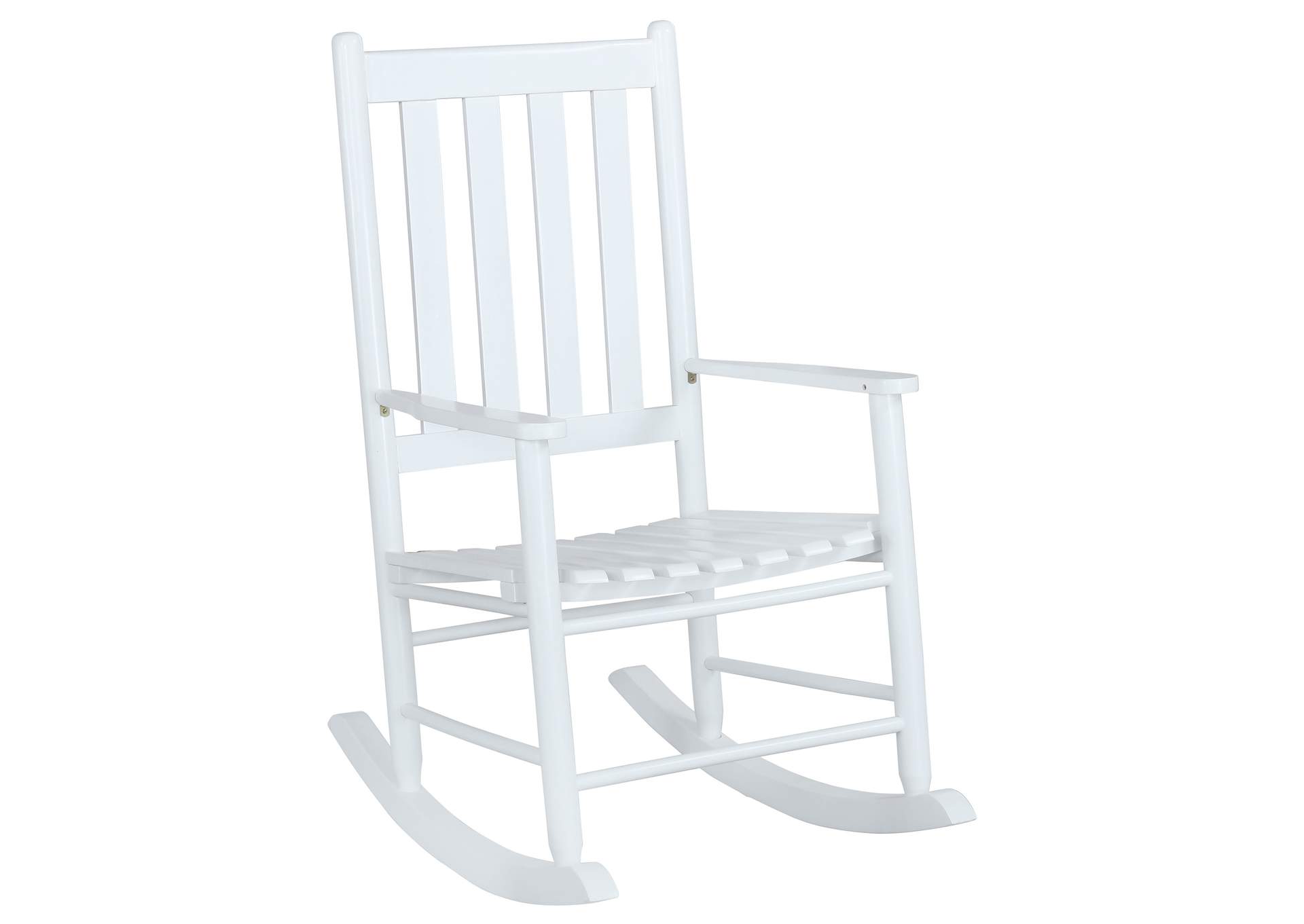 Annie Slat Back Wooden Rocking Chair White,Coaster Furniture