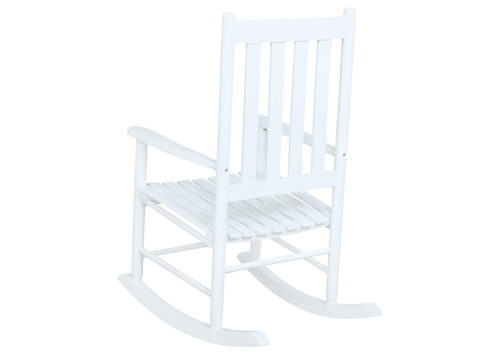 Annie Slat Back Wooden Rocking Chair White,Coaster Furniture