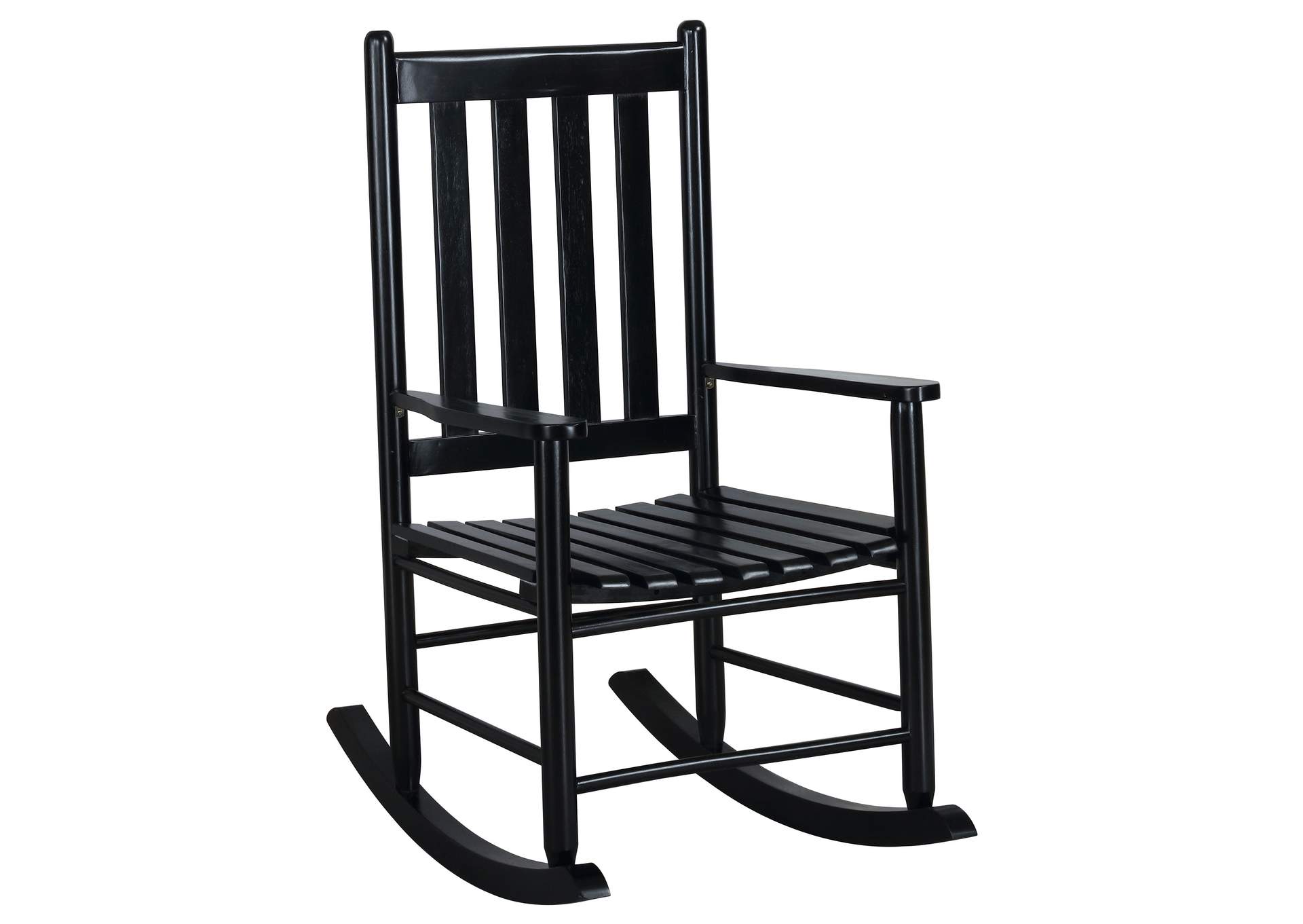 Annie Slat Back Wooden Rocking Chair Black,Coaster Furniture