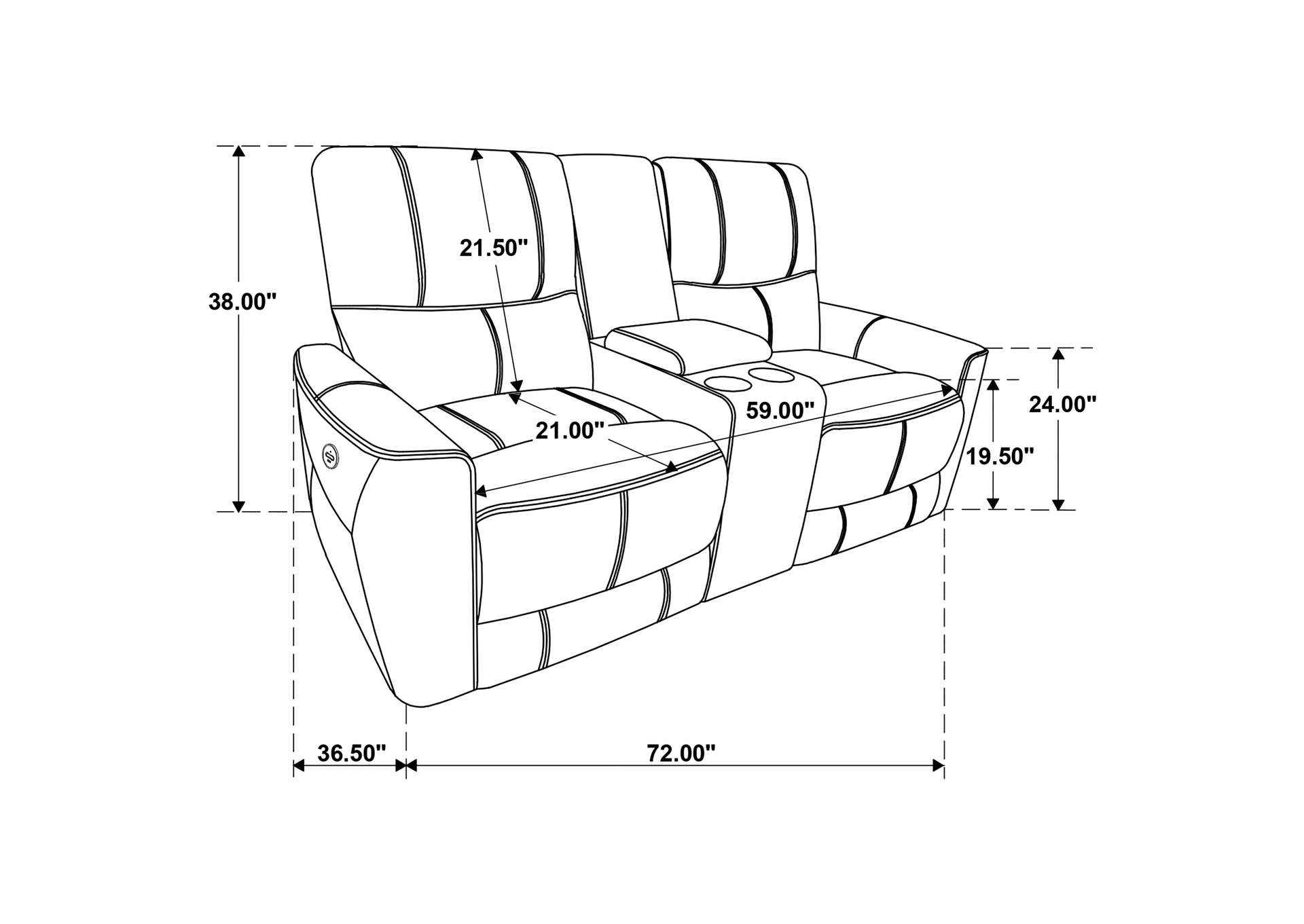 POWER LOVESEAT,Coaster Furniture