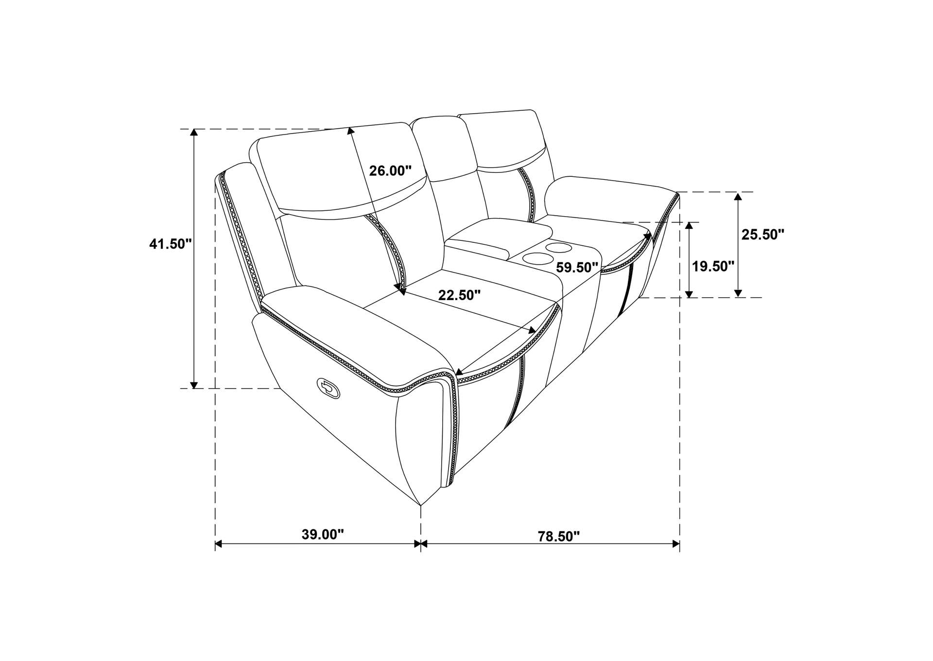 MOTION LOVESEAT,Coaster Furniture