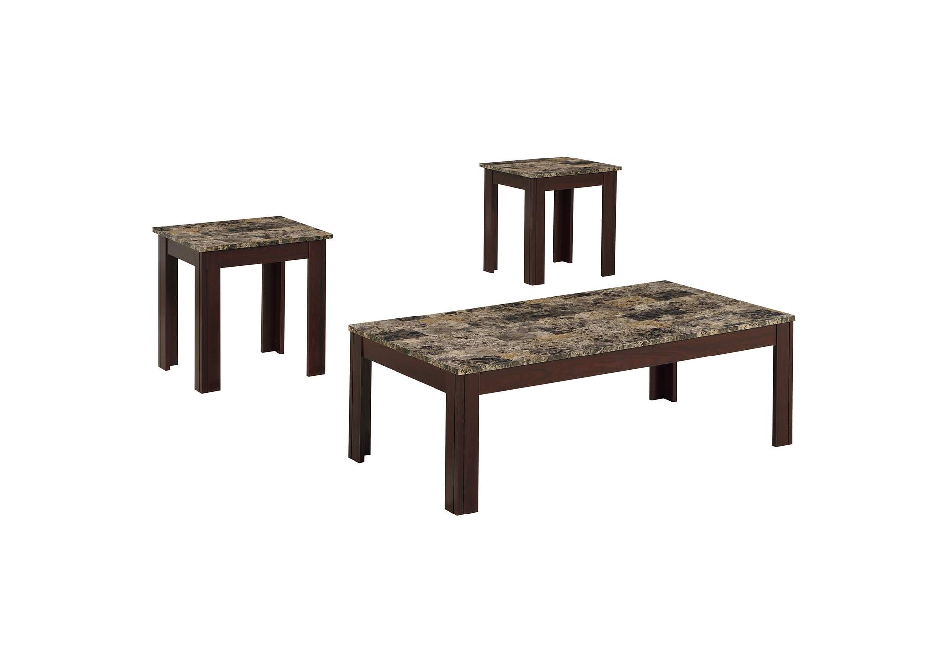 Rhodes 3-piece Faux Marble Top Occasional Set Brown,Coaster Furniture