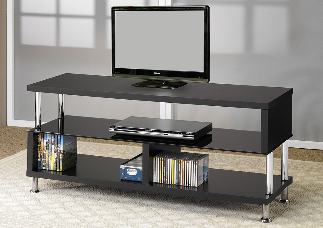 Black & Chrome TV Stand,ABF Coaster Furniture