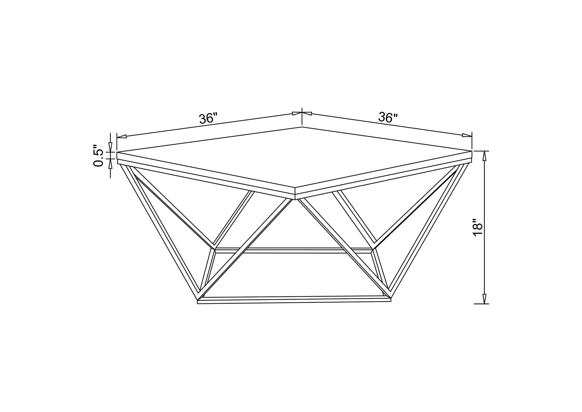 Meryl Square Coffee Table White and Gold,Coaster Furniture