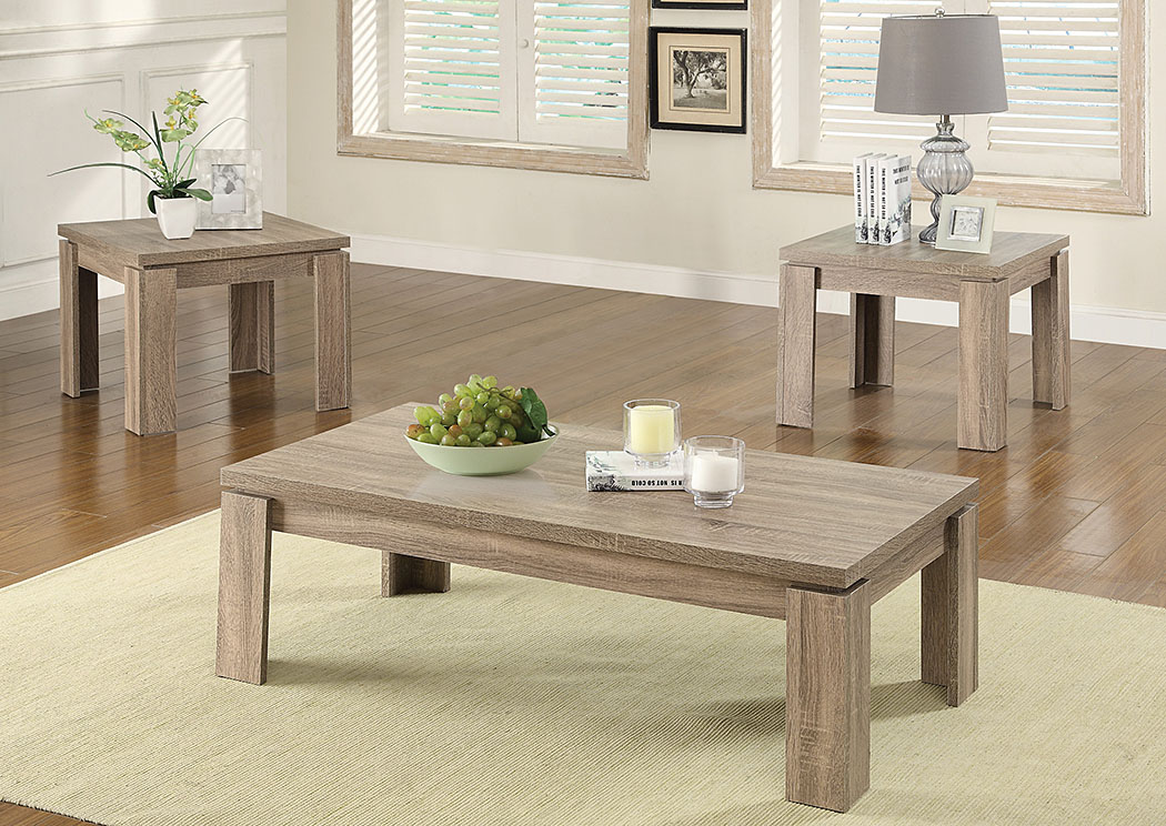Distressed Brown 3 Pc Table Set,ABF Coaster Furniture