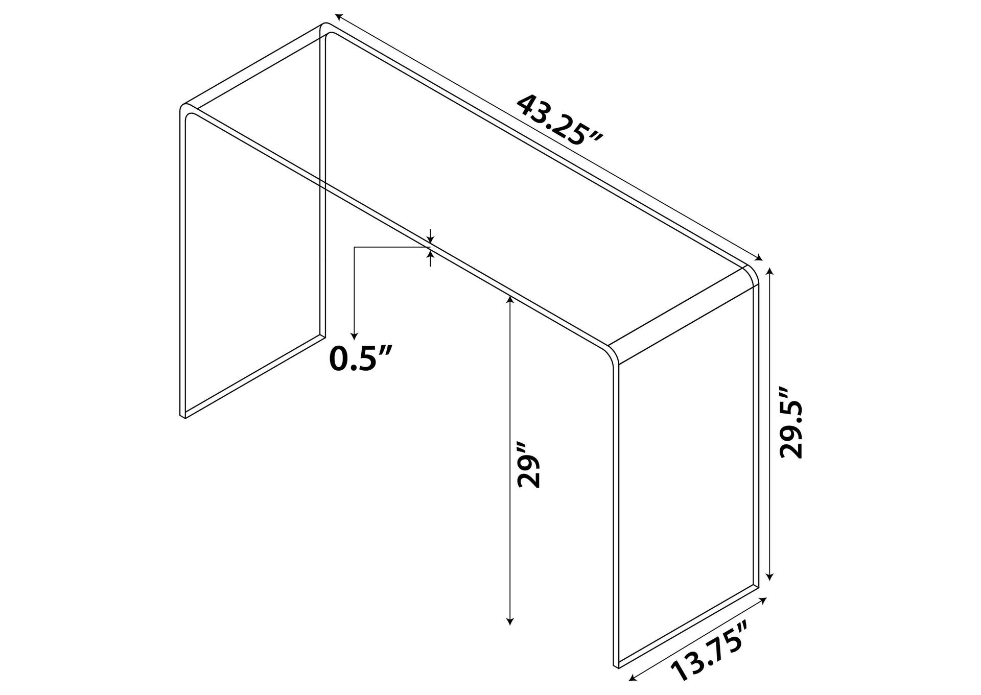 Ripley Rectangular Sofa Table Clear,Coaster Furniture