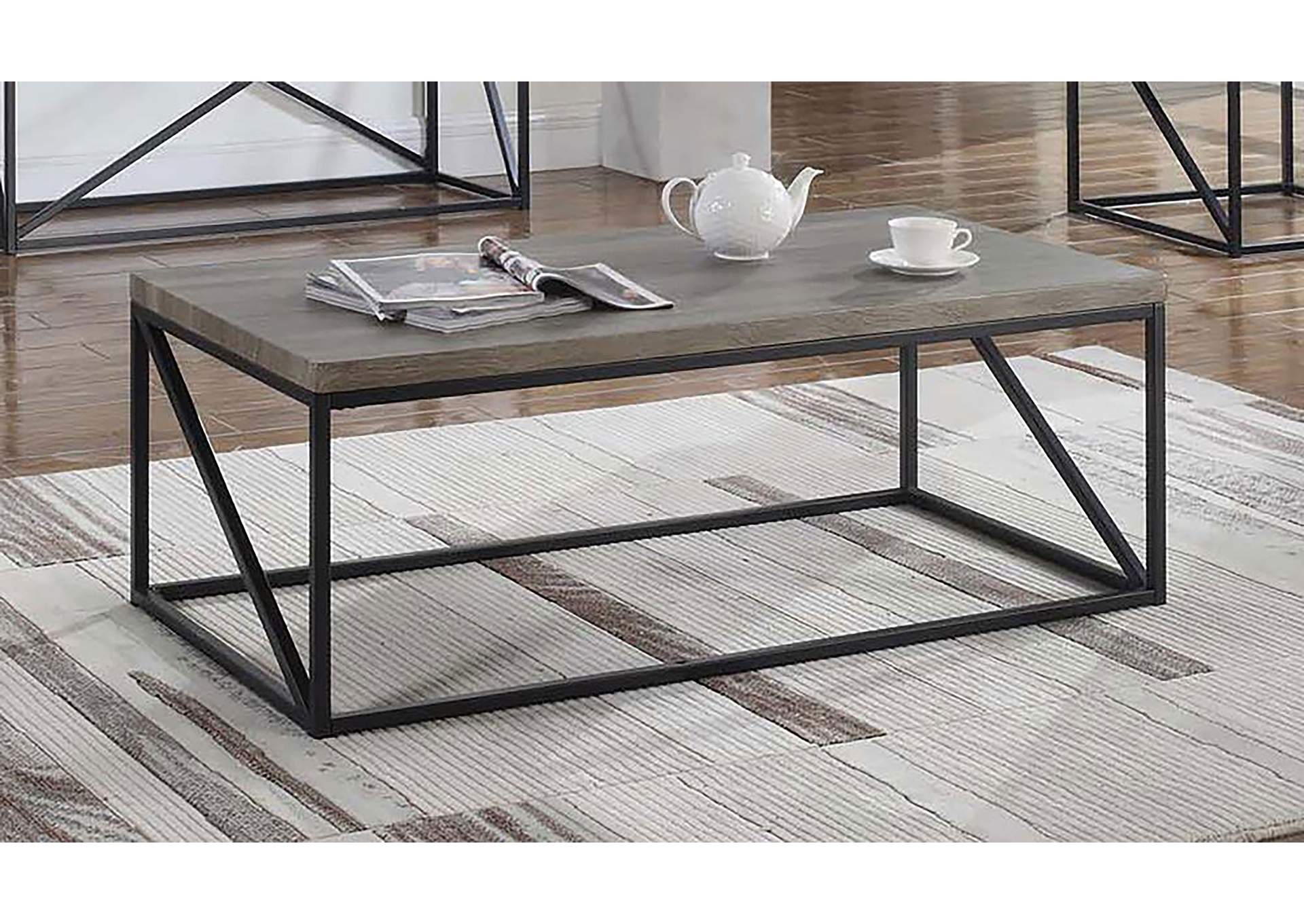 Birdie Rectangular Coffee Table Sonoma Grey,Coaster Furniture