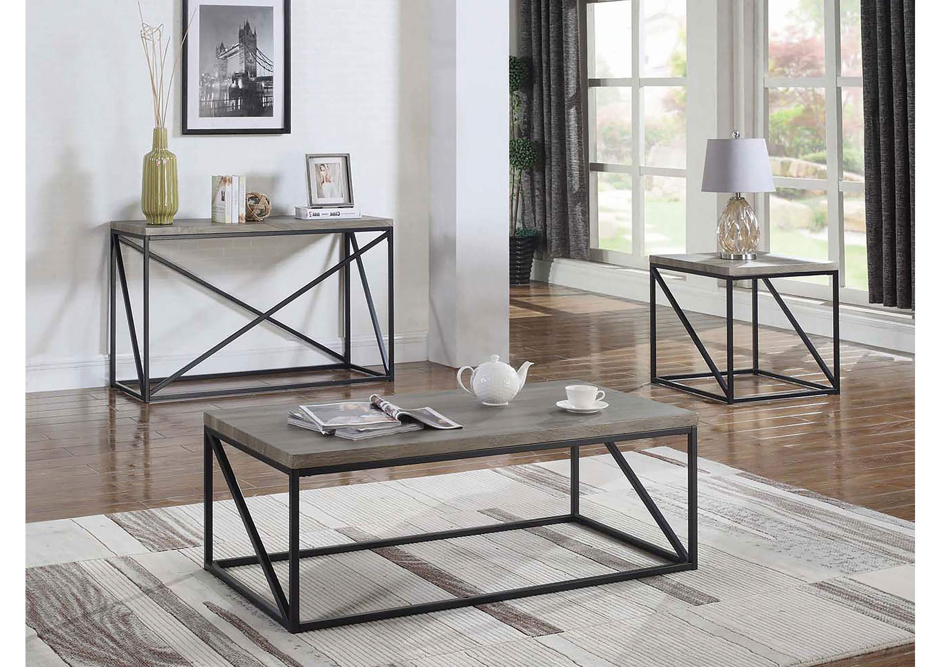 Birdie Rectangular Coffee Table Sonoma Grey,Coaster Furniture